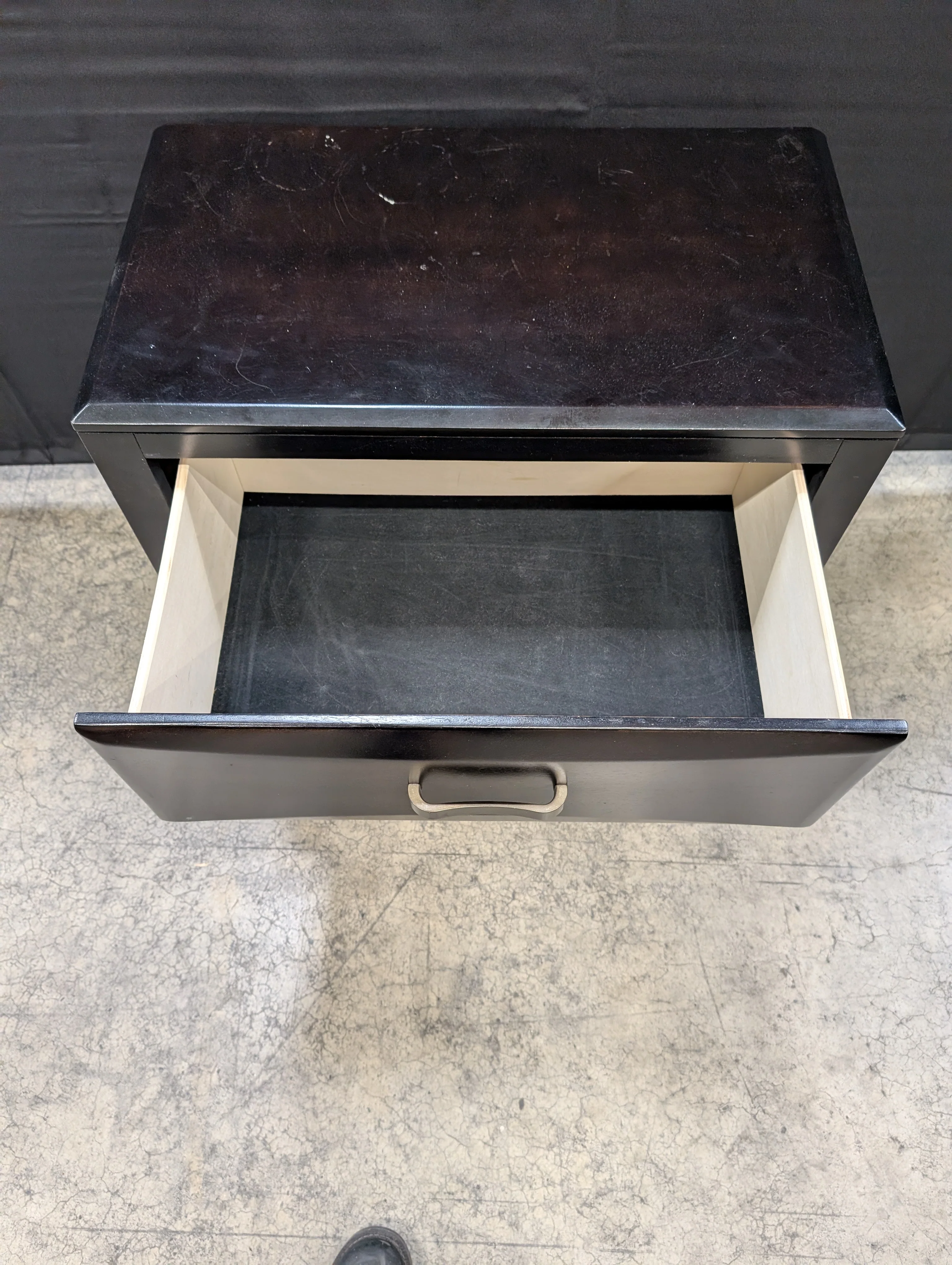 Contemporary Dark Brown Two-Drawer Bedside Table - Image 3