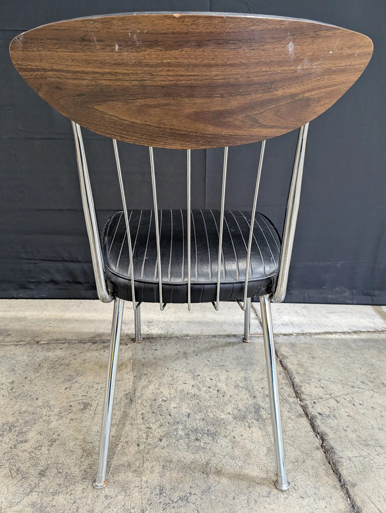 Chromcraft Mid-Century Modern Walnut Chrome Dining Chair - Image 2