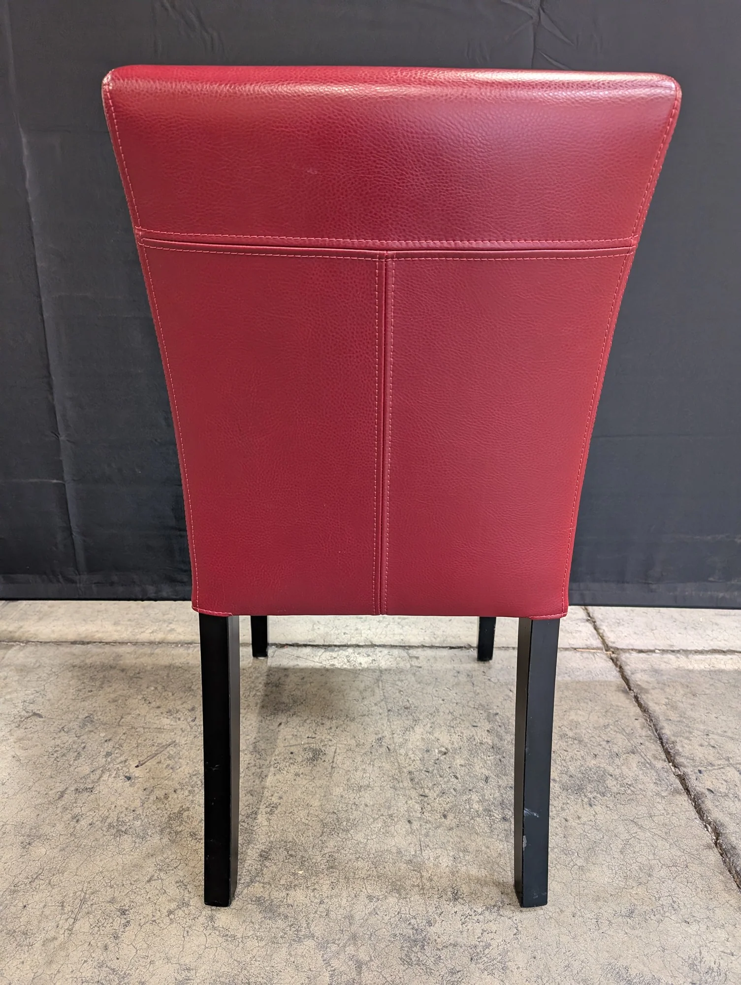 Crate and Barrel Modern Burgundy Upholstered Dining Chair - Image 2
