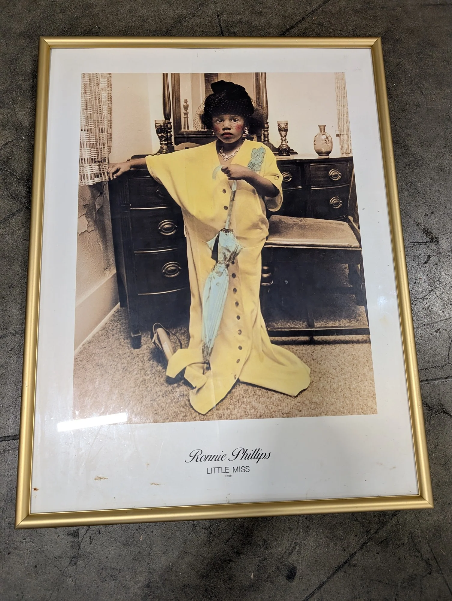 Vintage Ronnie Phillips Little Miss Framed Art Print 1981