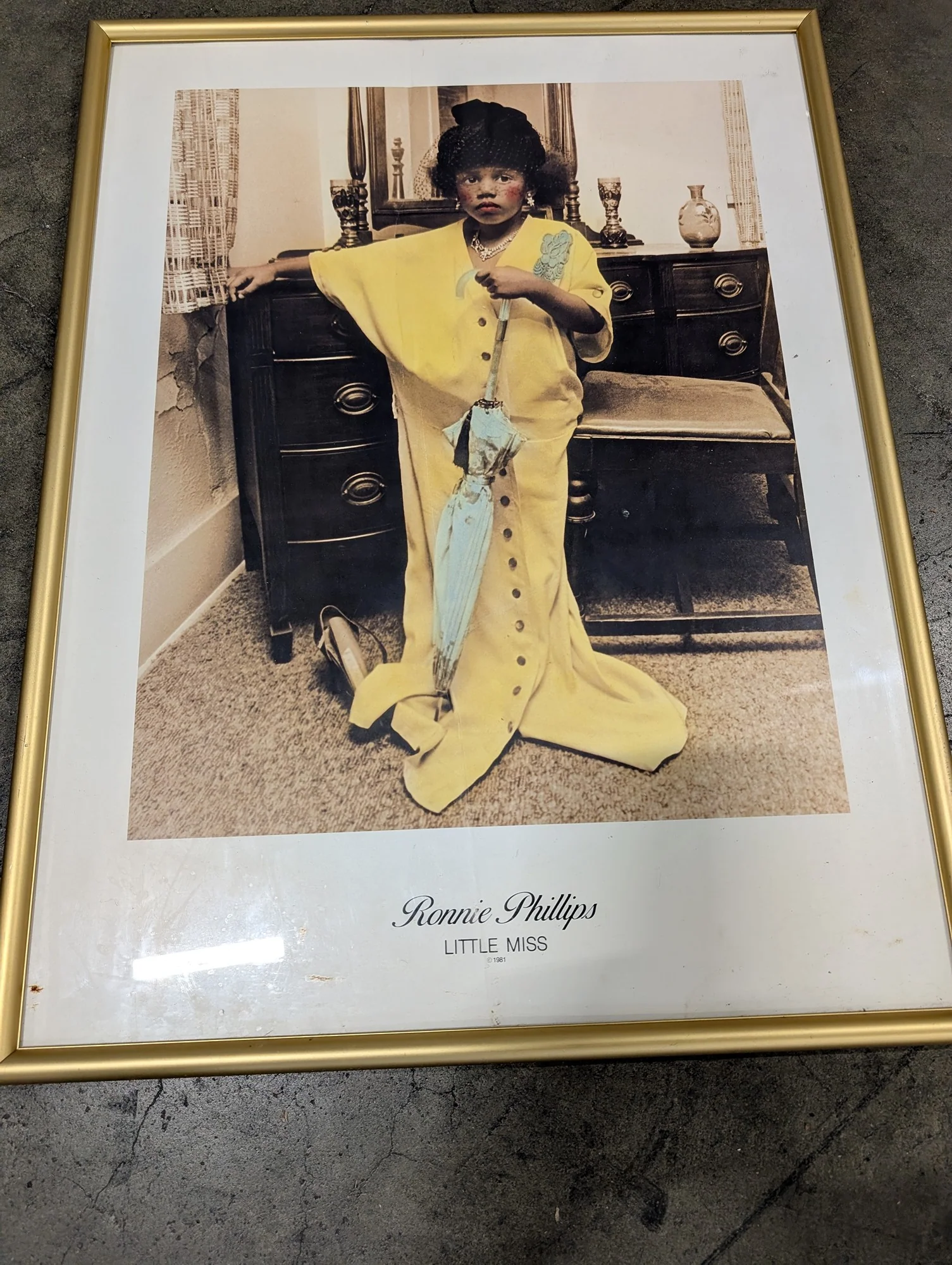 Vintage Ronnie Phillips Little Miss Framed Art Print 1981 - Image 2