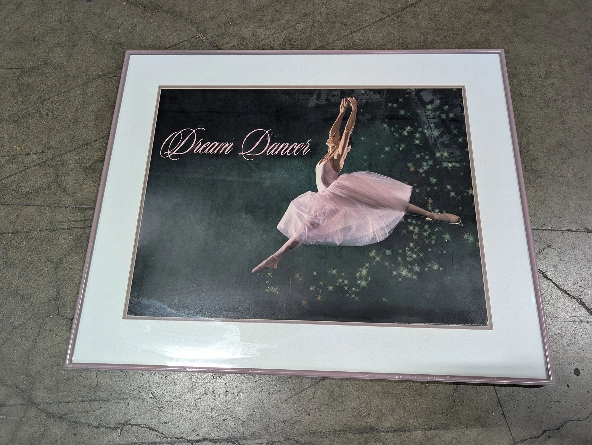 Framed Ballet Dancer Art Print with 'Dream Dancer' Script