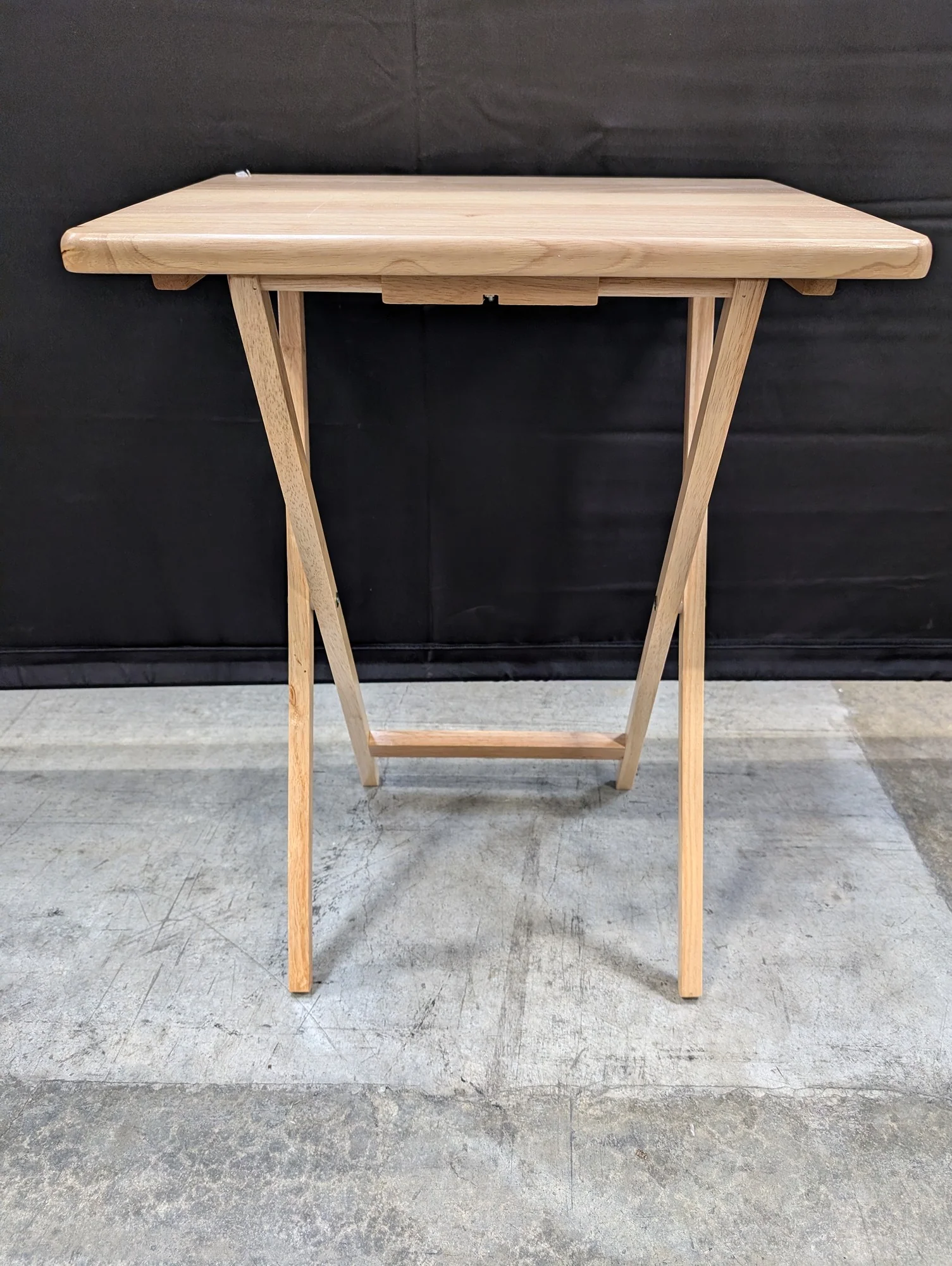 Natural Wood Folding Snack Table - Image 2