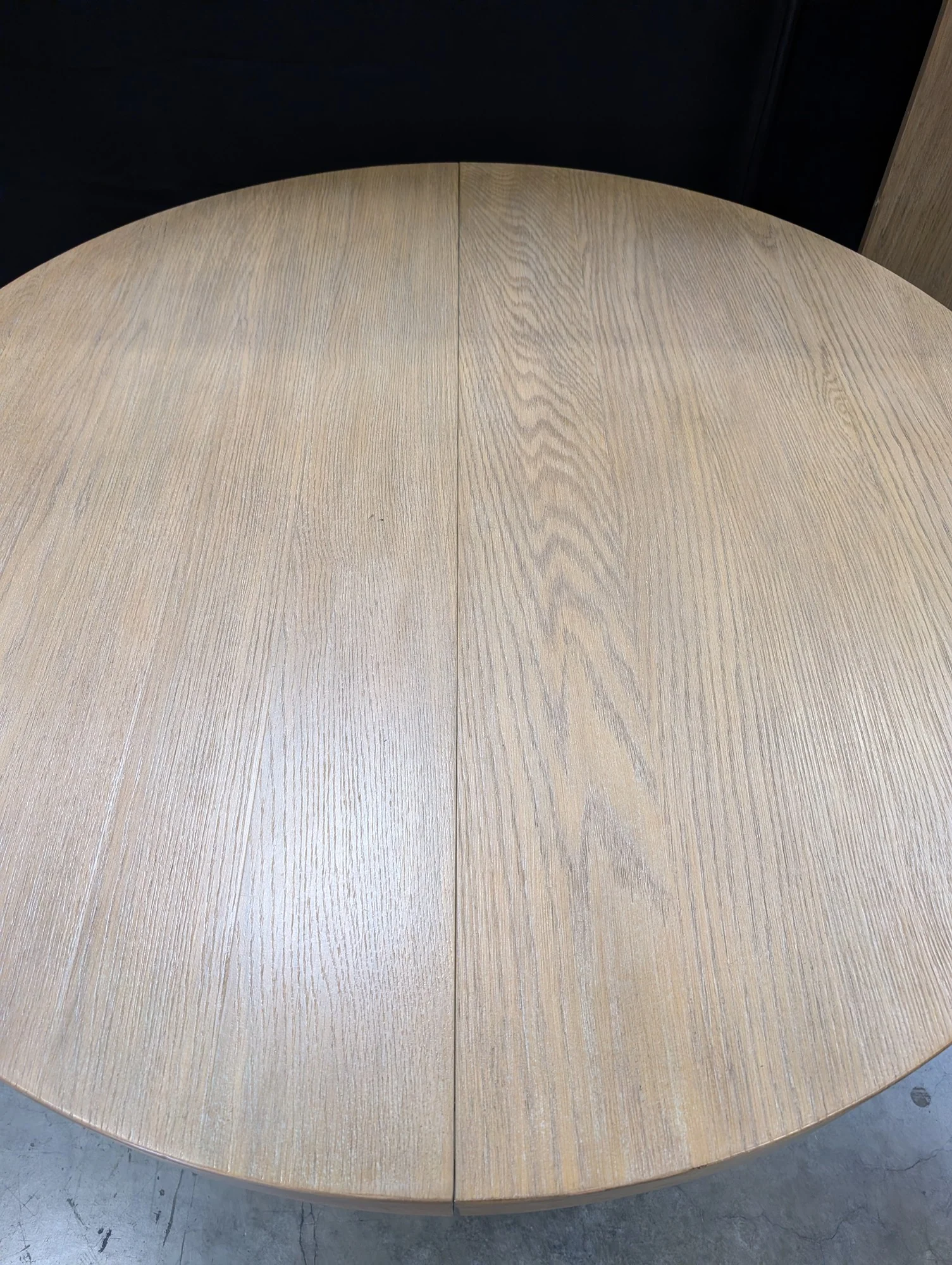 Pottery Barn Extendable Round Pedestal Dining Table with Leaf, Light Wood Finish - Image 4