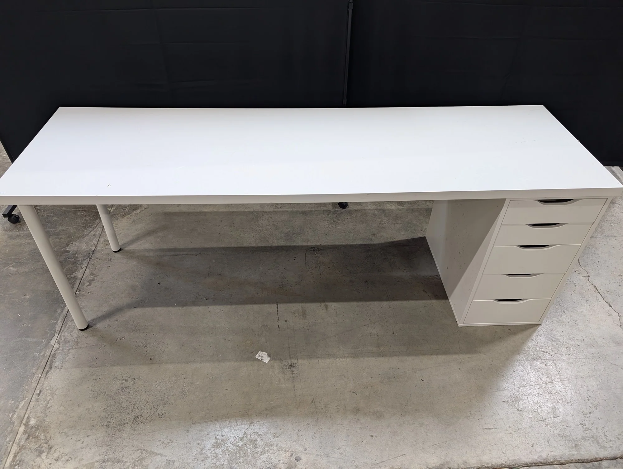 Modern White Rectangular Desk with Storage Drawers - Image 2