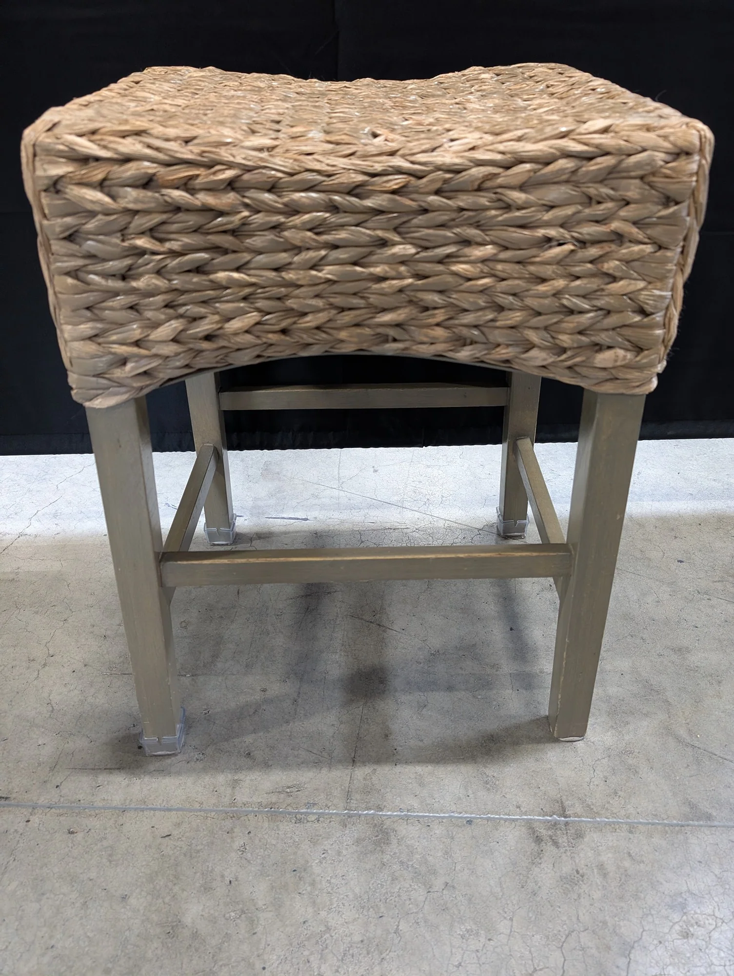 Natural Woven Seagrass Counter Stool with Light Wood Frame - Image 4
