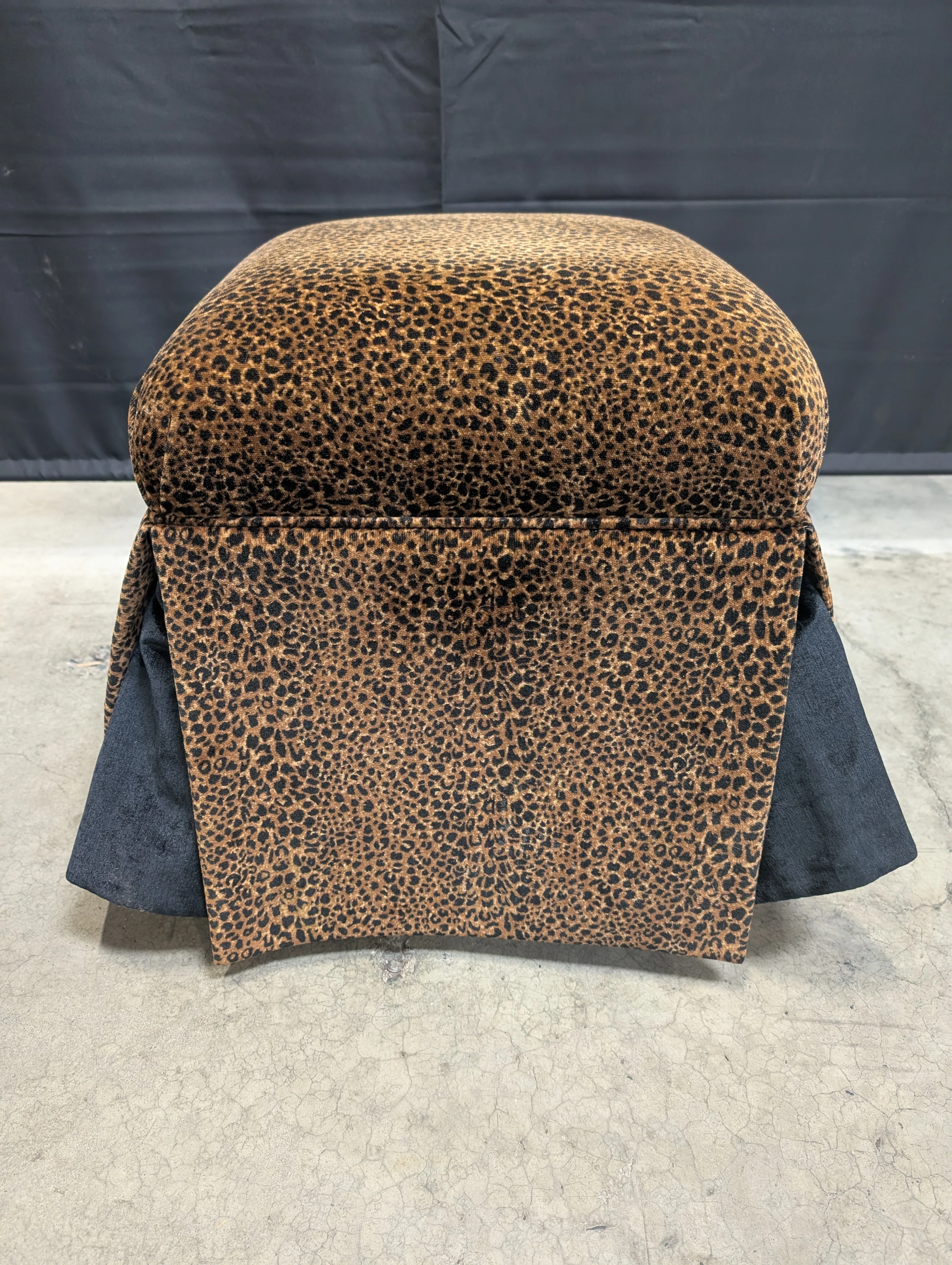 Stylish Leopard Print Upholstered Footstool Ottoman - Image 2