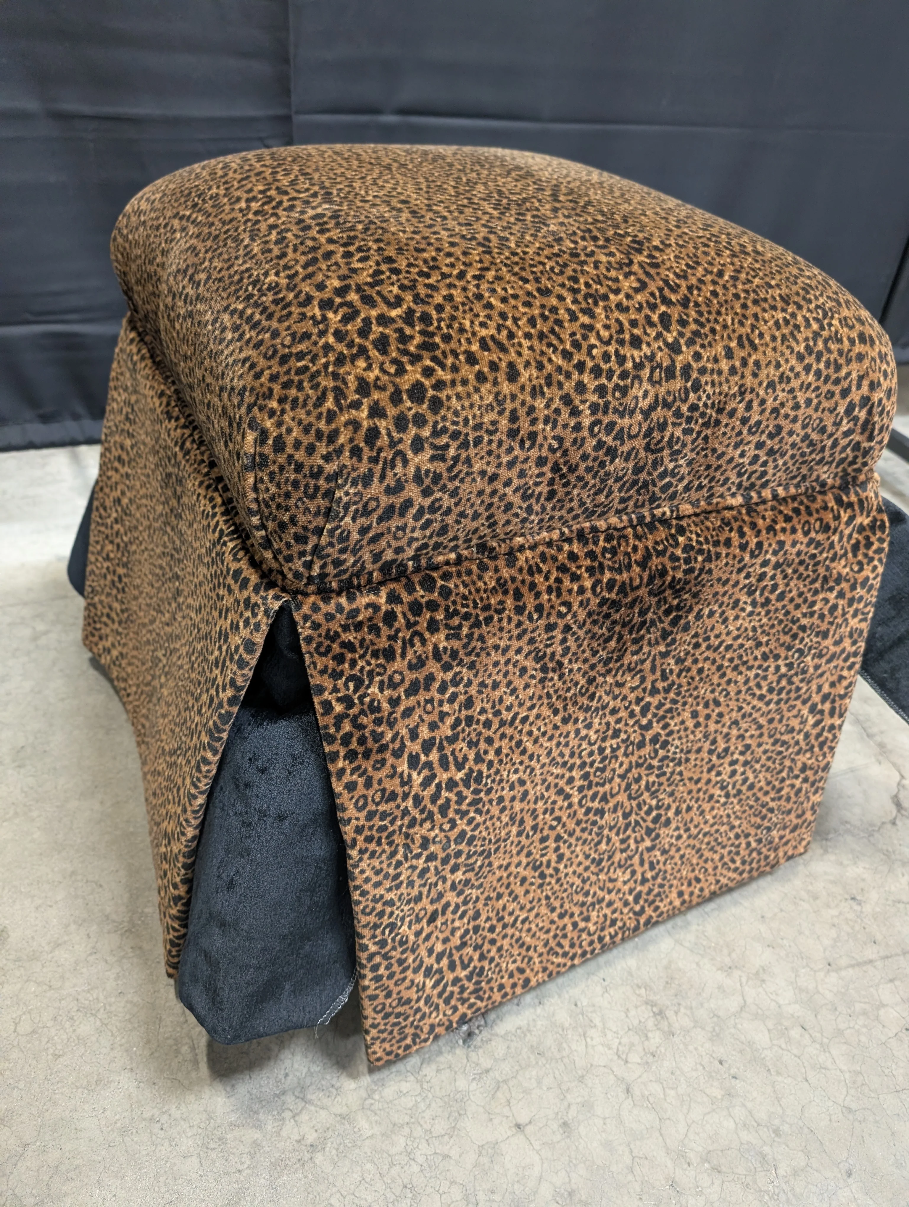 Stylish Leopard Print Upholstered Footstool Ottoman - Image 4