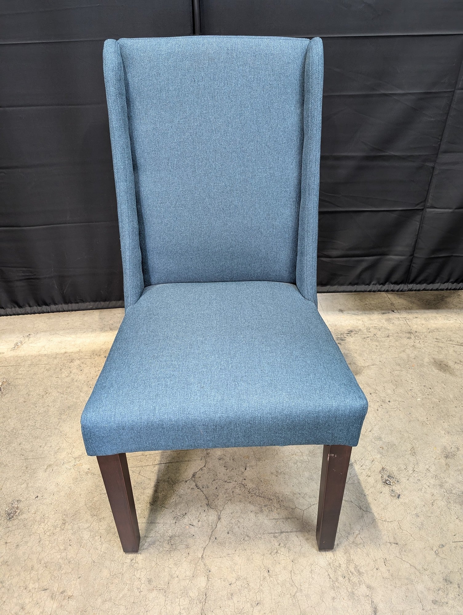 Pier 1 Upholstered Blue High-Back Dining Chair - Image 2