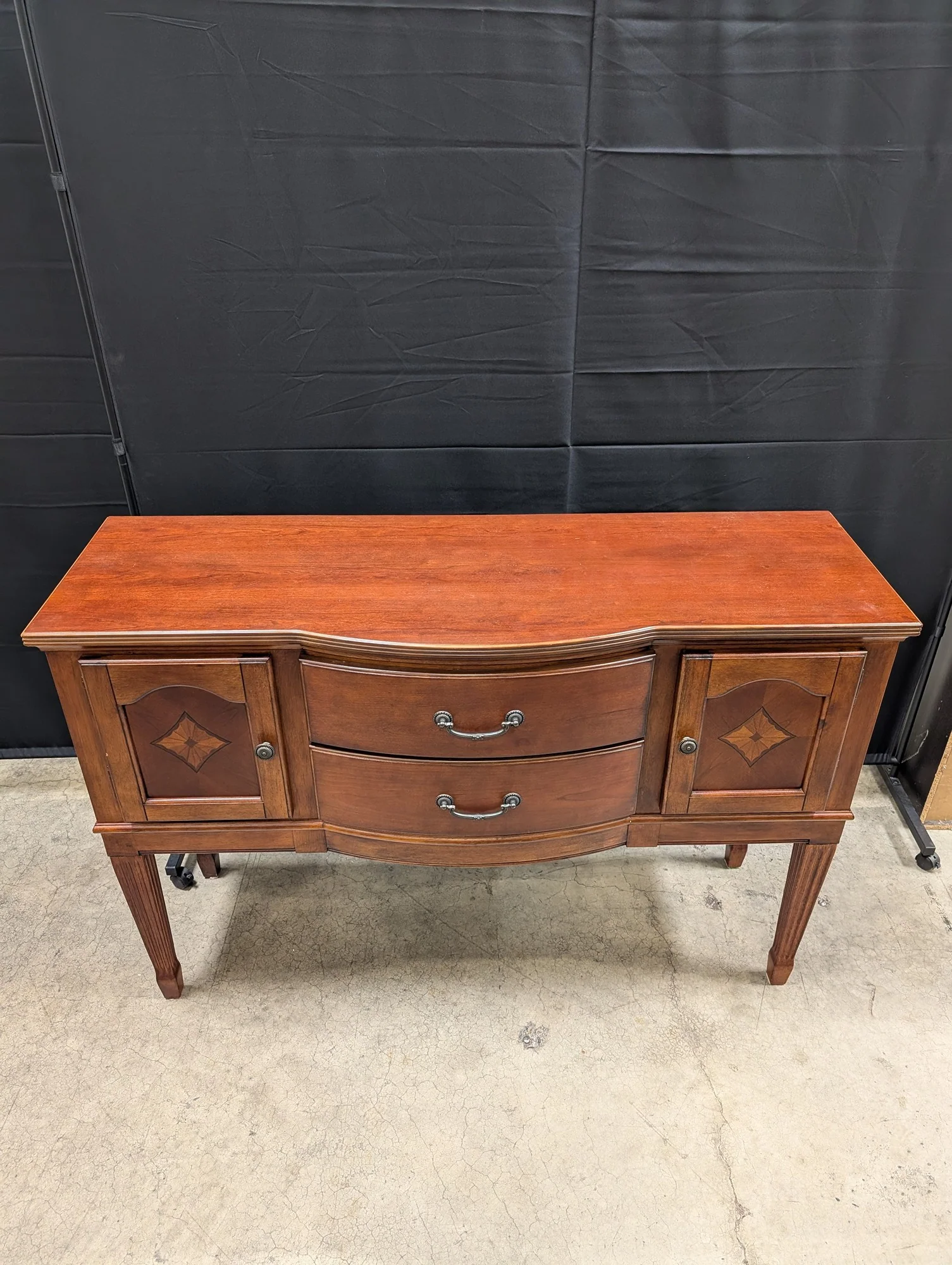Traditional Wood Sideboard Buffet with Inlay Accents - Image 2