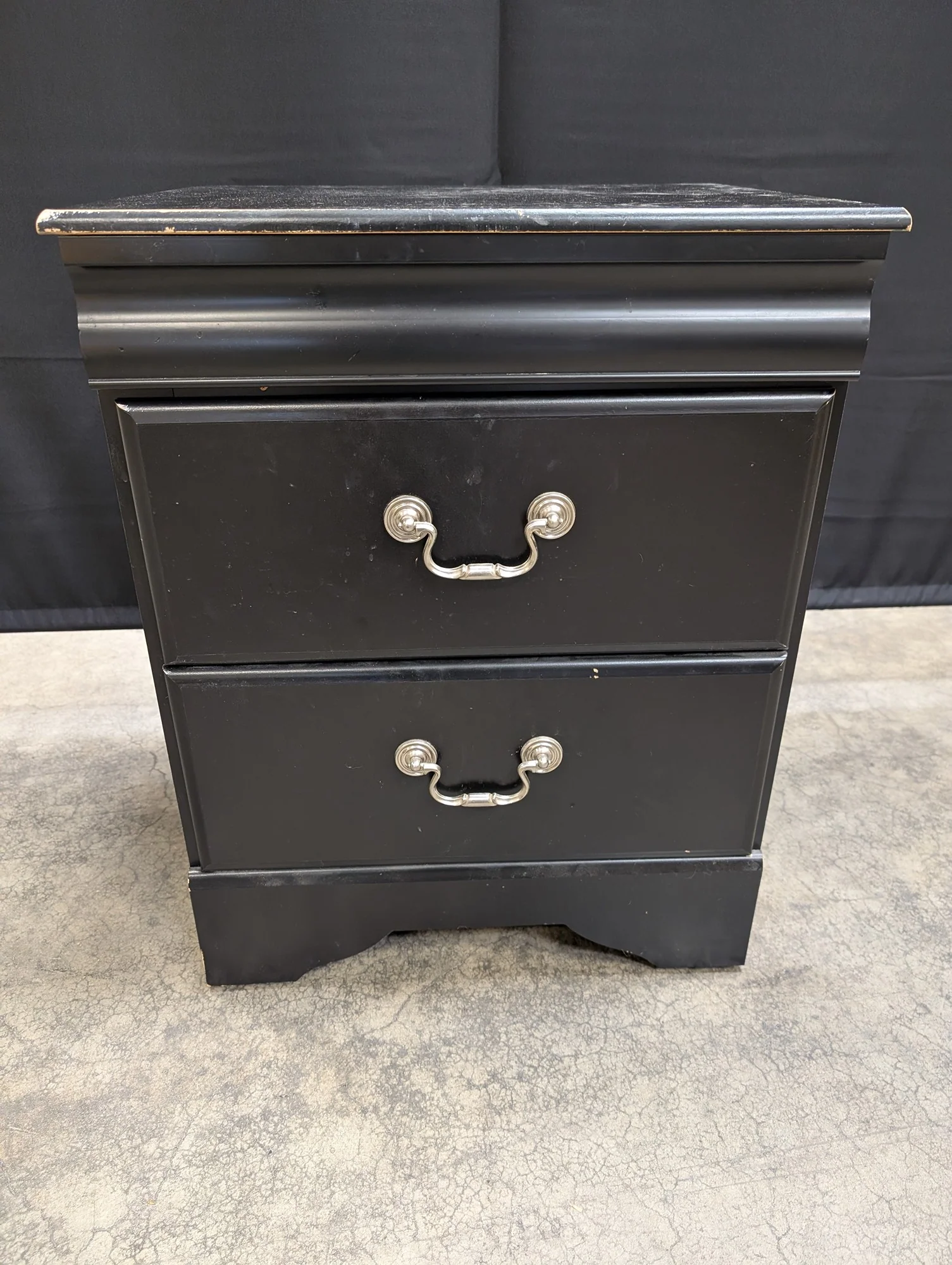 Sandberg Furniture Classic Black Two-Drawer Bedside Table - Image 2