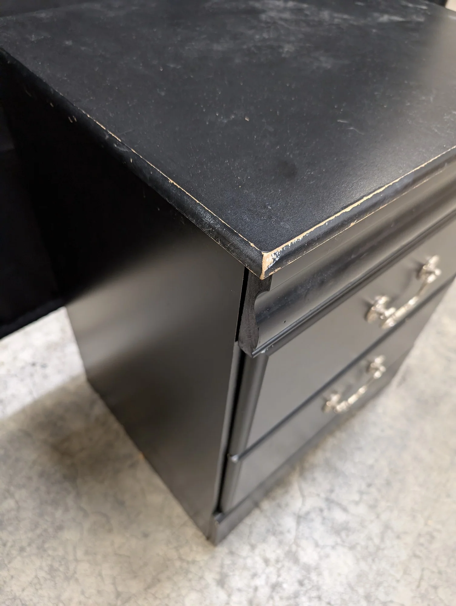 Sandberg Furniture Classic Black Two-Drawer Bedside Table - Image 4