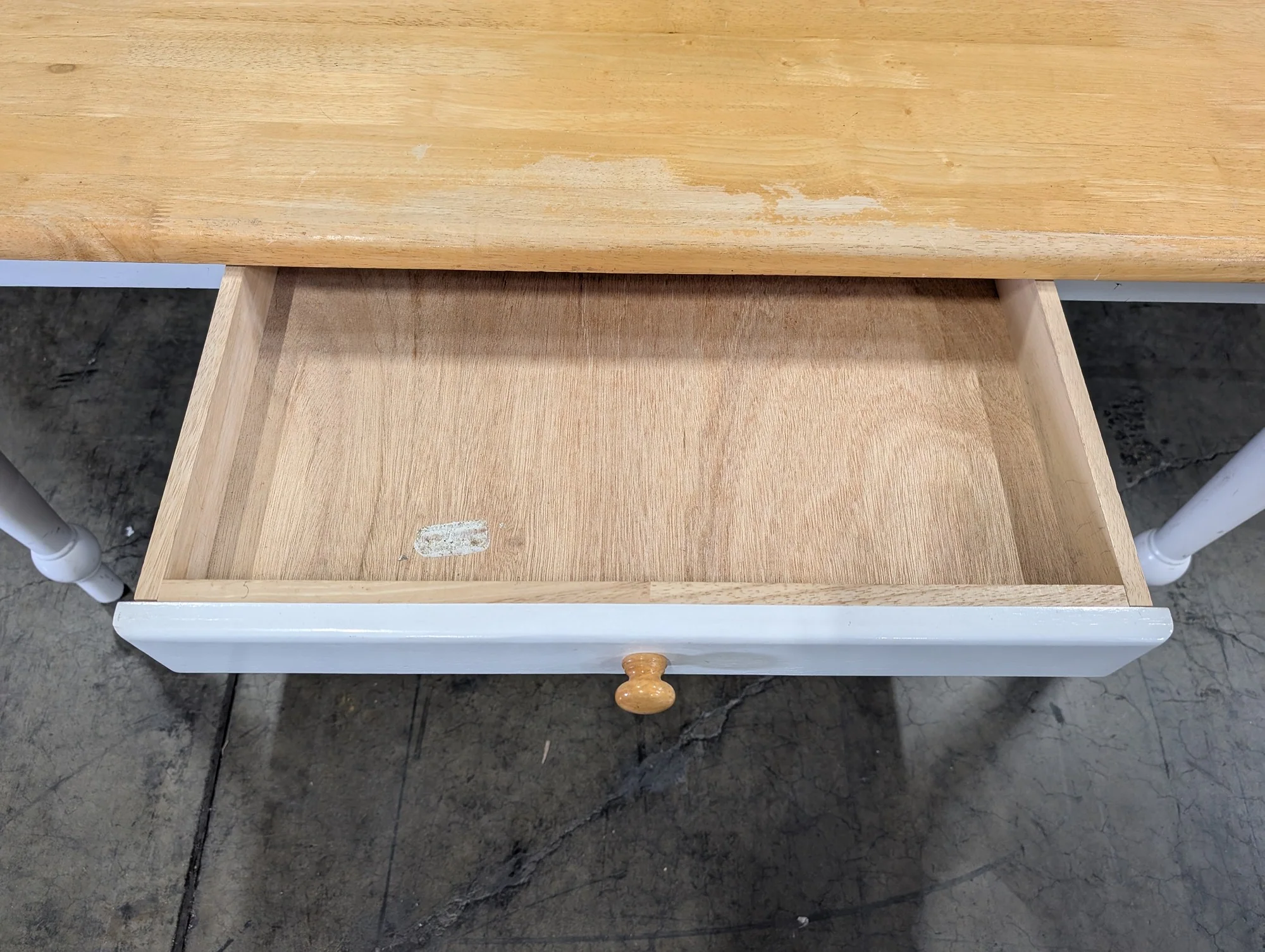 Two-Tone Wooden Kitchen Table with Drawer - Image 3