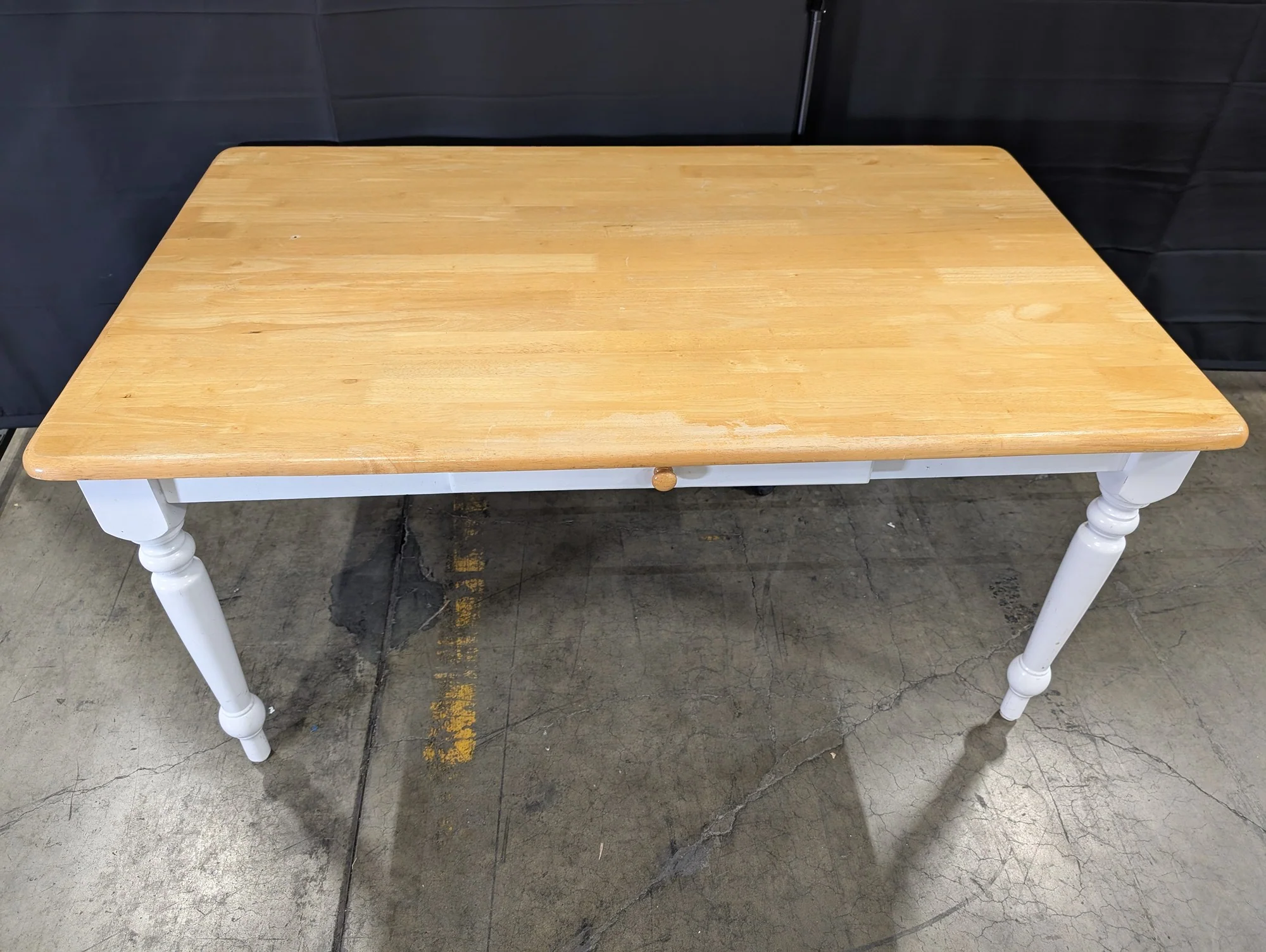 Two-Tone Wooden Kitchen Table with Drawer - Image 5