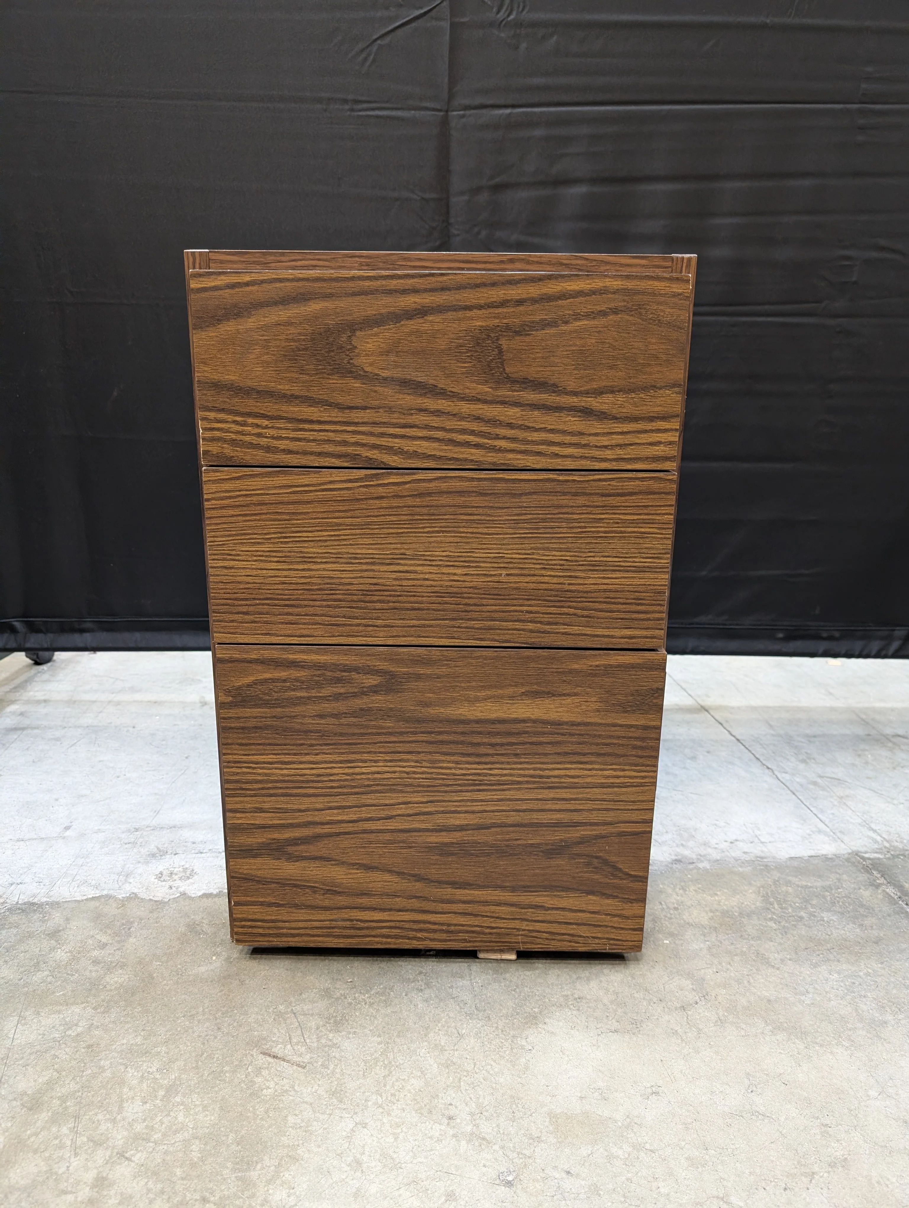 Brown Wood Grain Storage Cabinet with Multiple Drawers - Image 2