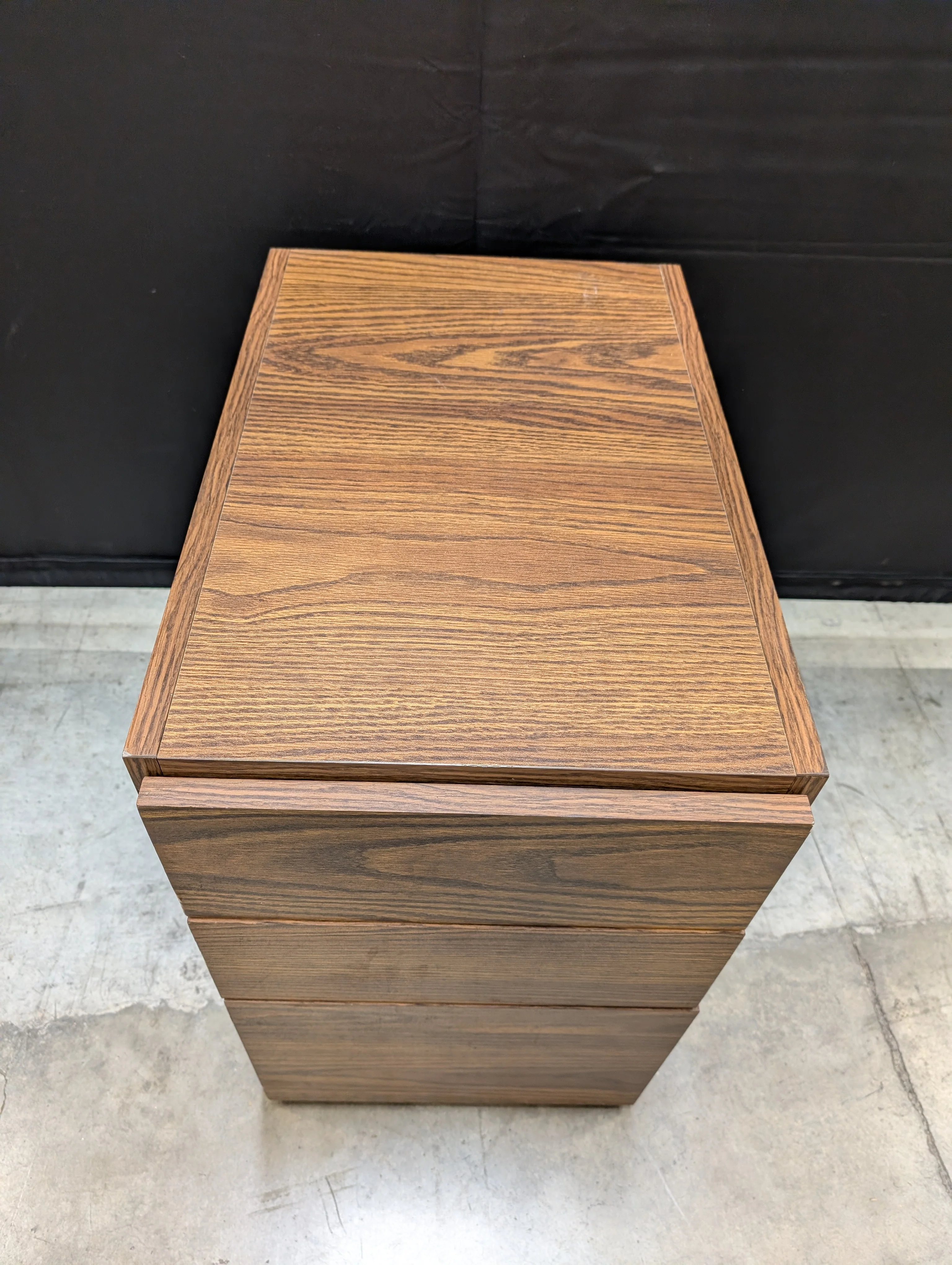 Brown Wood Grain Storage Cabinet with Multiple Drawers - Image 3