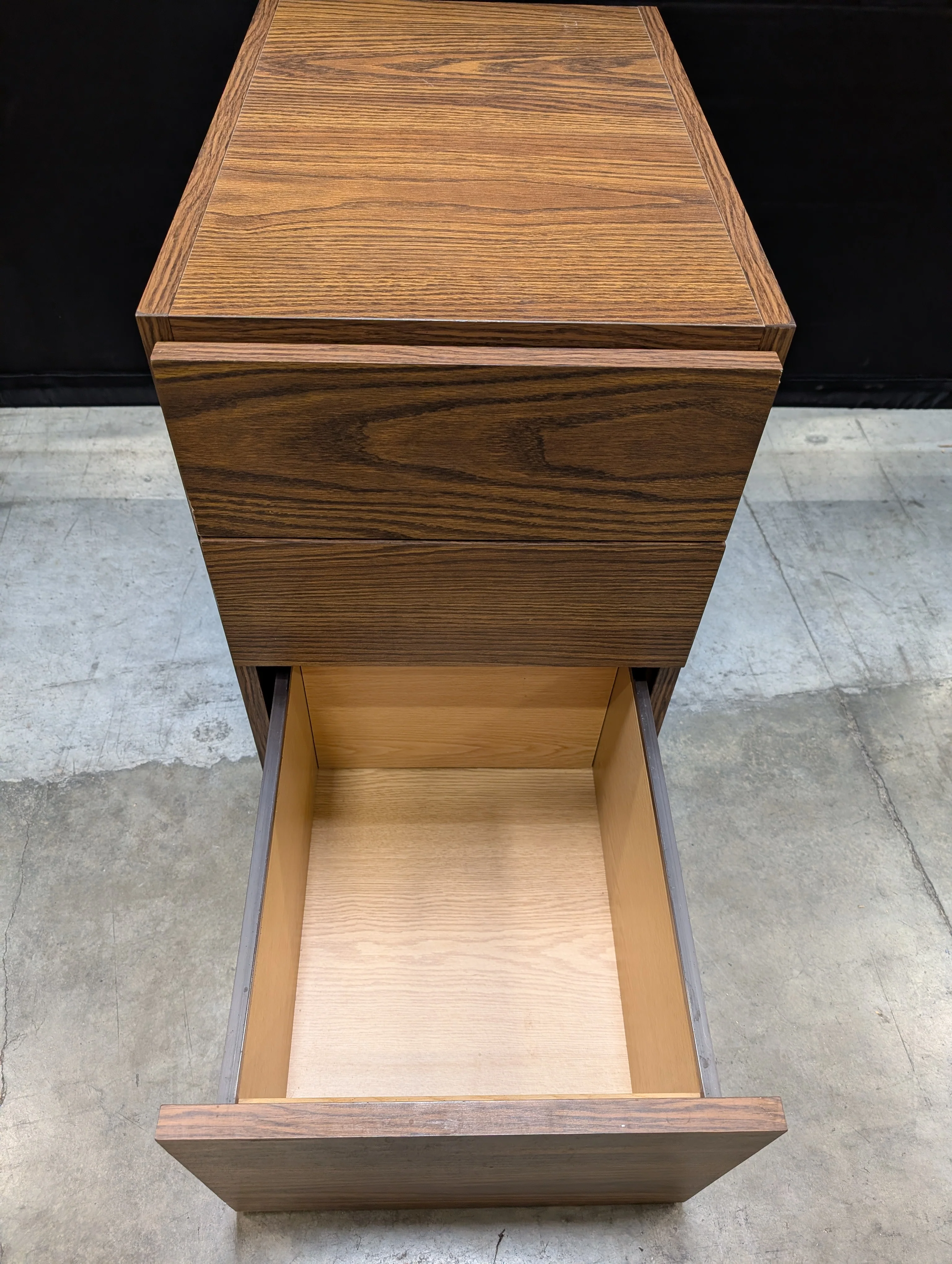 Brown Wood Grain Storage Cabinet with Multiple Drawers - Image 4