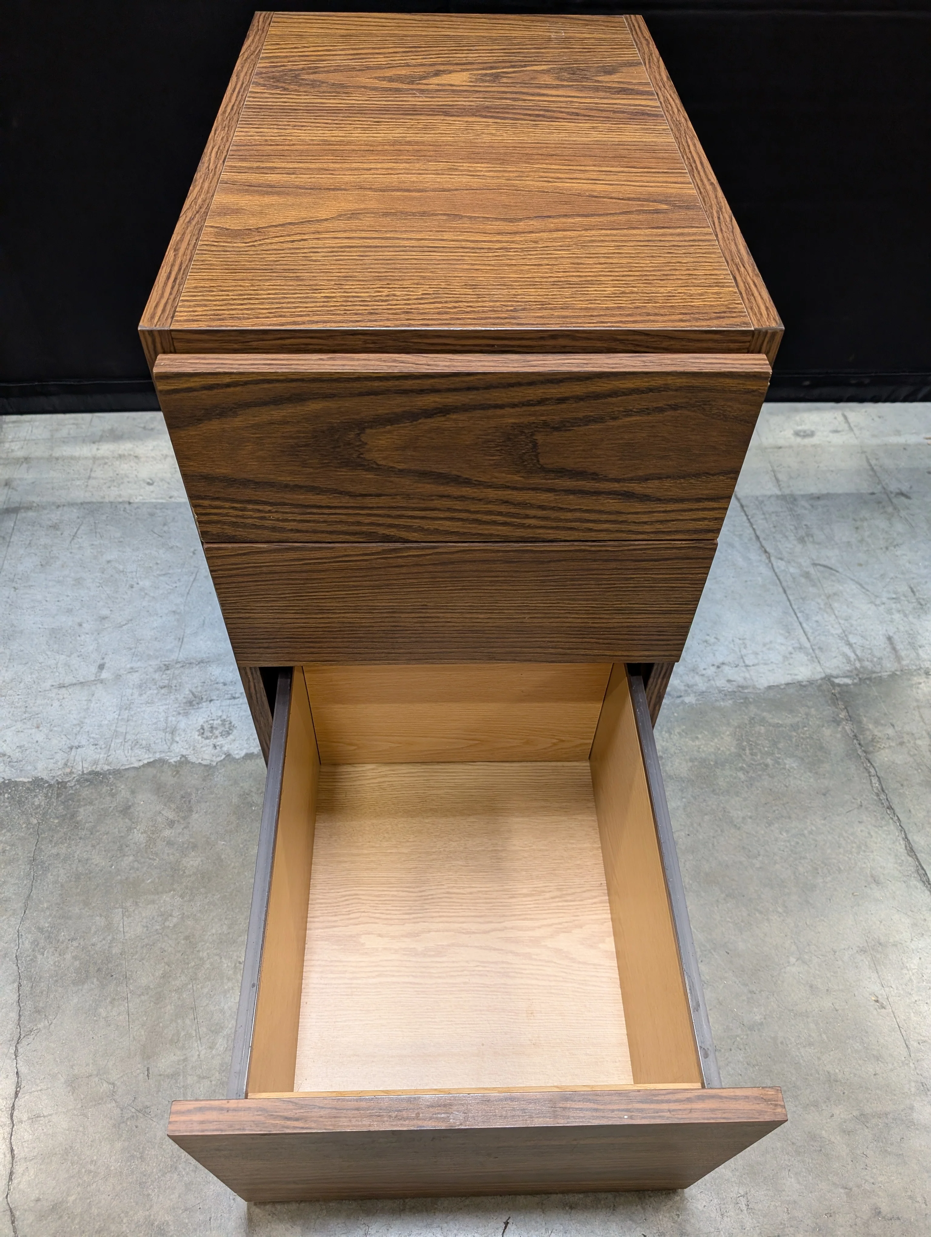 Brown Wood Grain Storage Cabinet with Multiple Drawers - Image 5