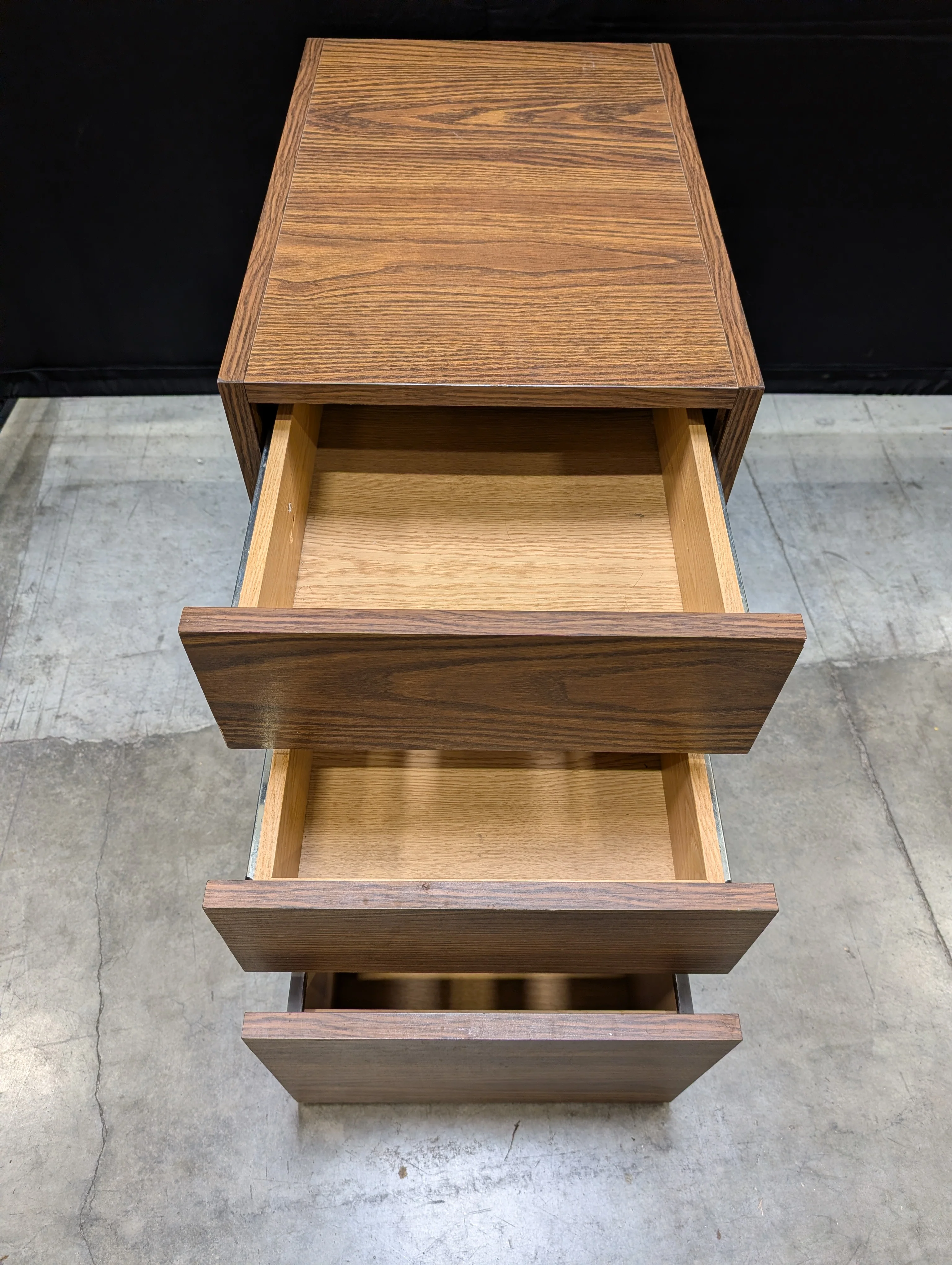 Brown Wood Grain Storage Cabinet with Multiple Drawers - Image 6