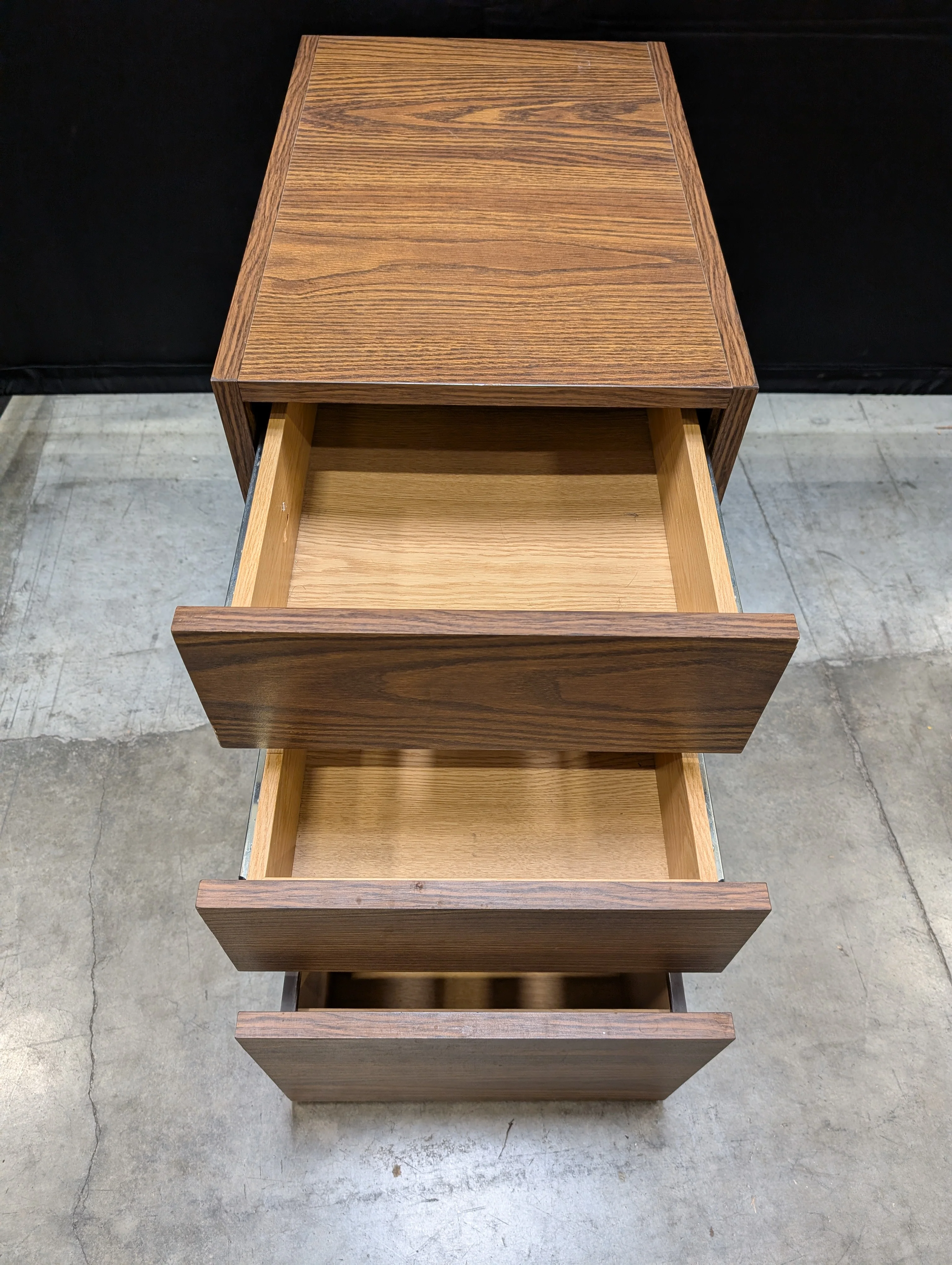 Brown Wood Grain Storage Cabinet with Multiple Drawers - Image 7