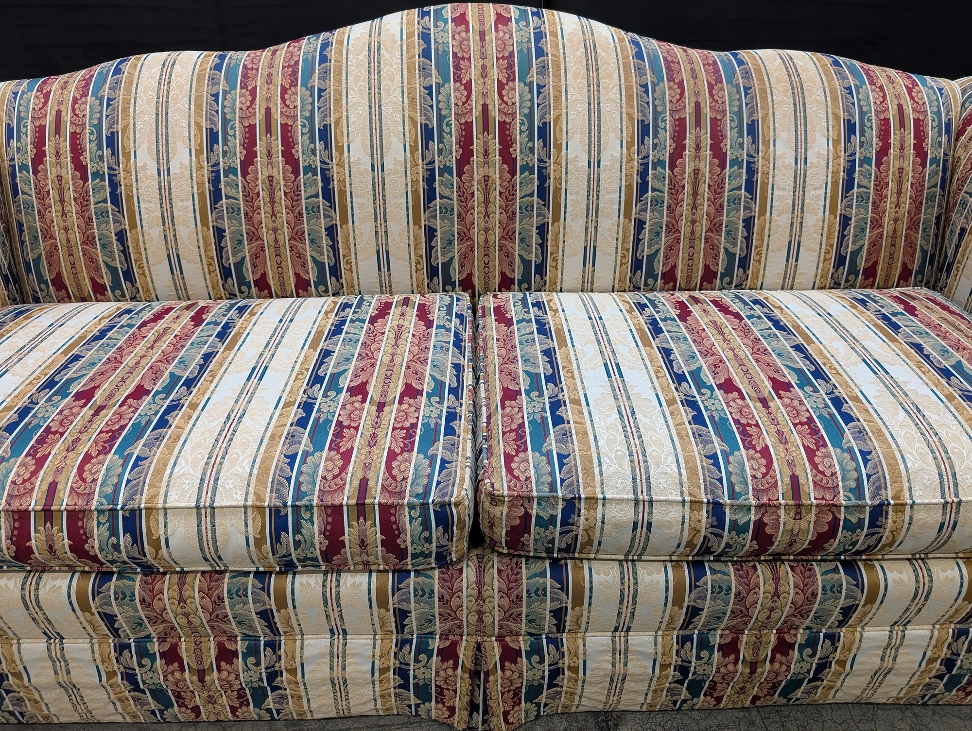 Drexel Heritage Multi-Color Striped Upholstered Sofa - Image 2