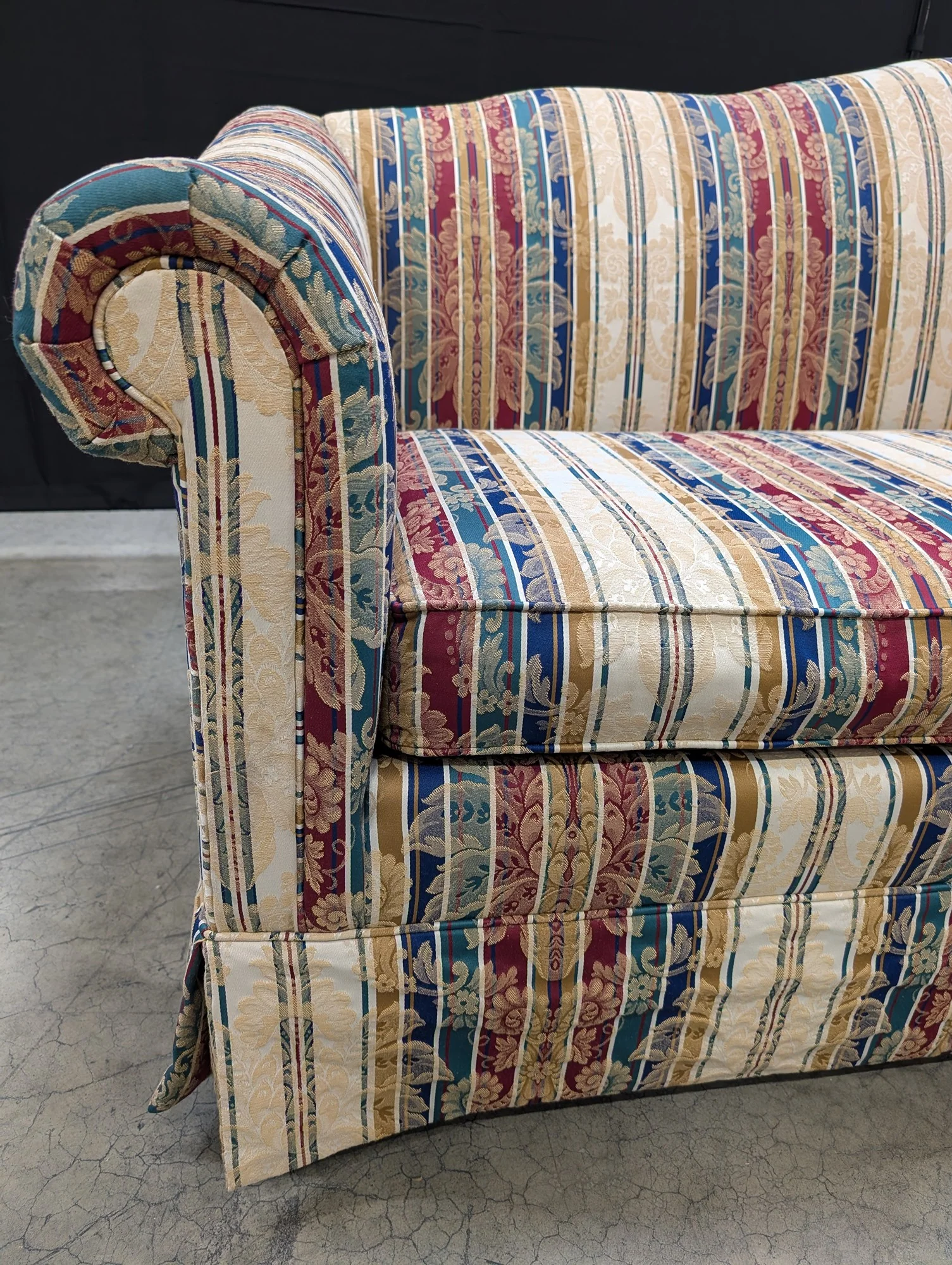 Drexel Heritage Multi-Color Striped Upholstered Sofa - Image 5