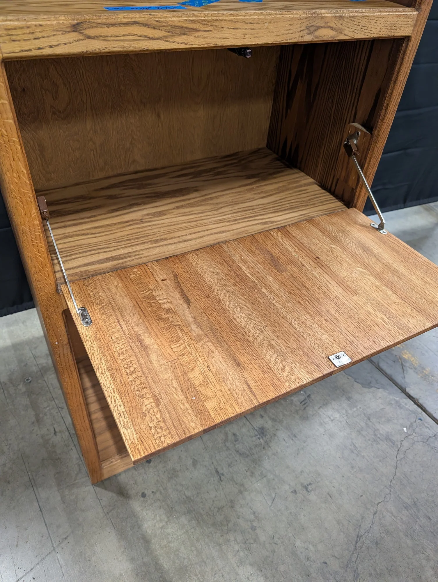 Versatile Hardwood Bookcase with Integrated Drop-Down Desk - Image 4