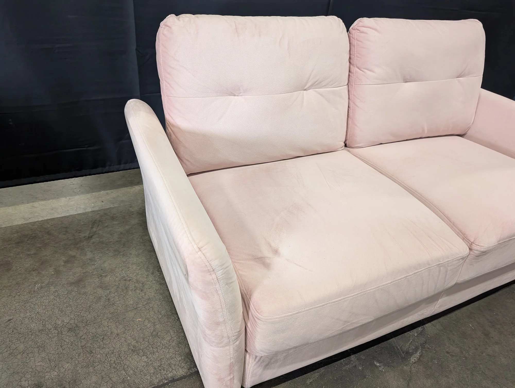 Zinus Modern Pink Plush Loveseat Sofa - Image 3