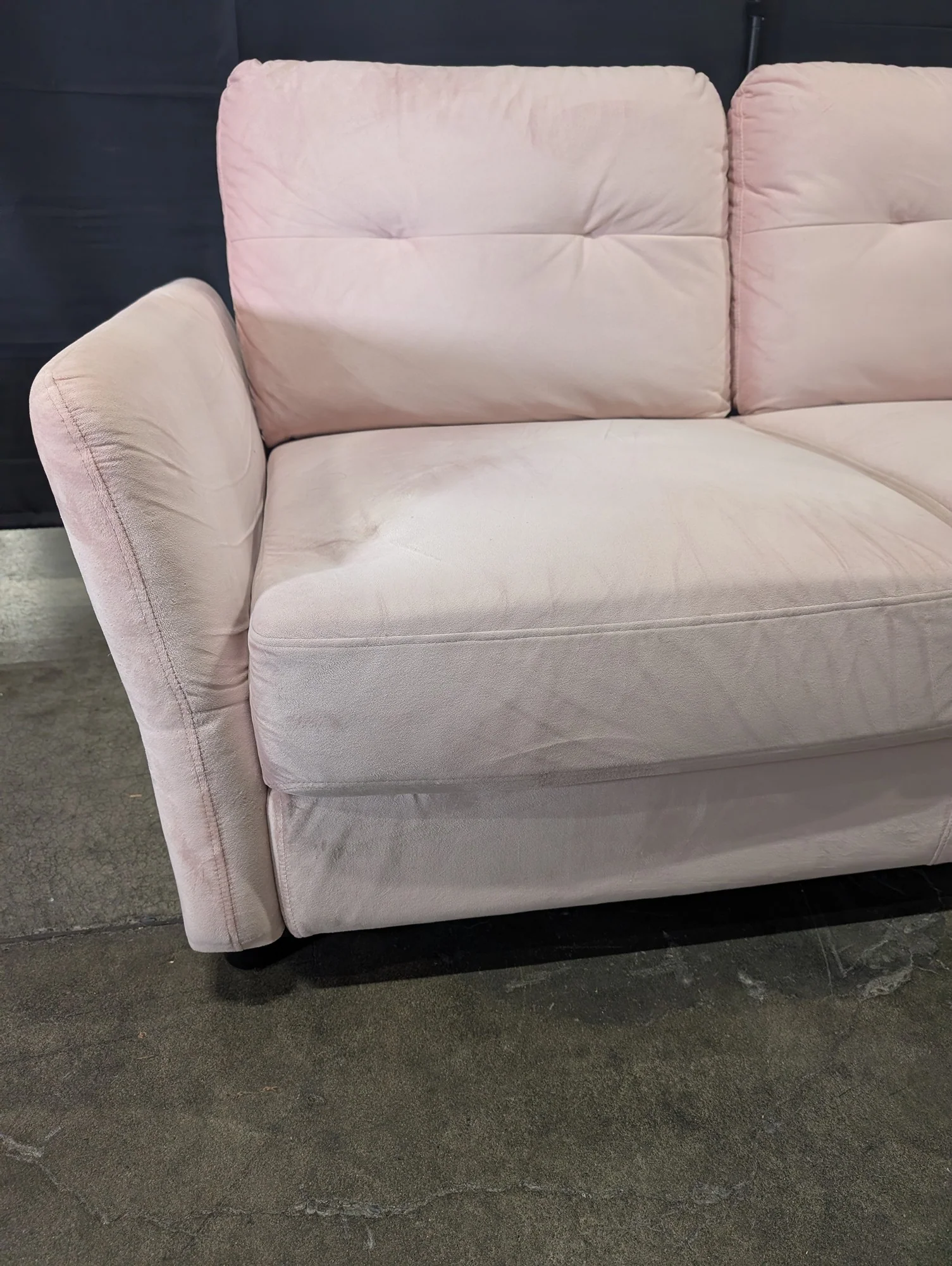 Zinus Modern Pink Plush Loveseat Sofa - Image 5