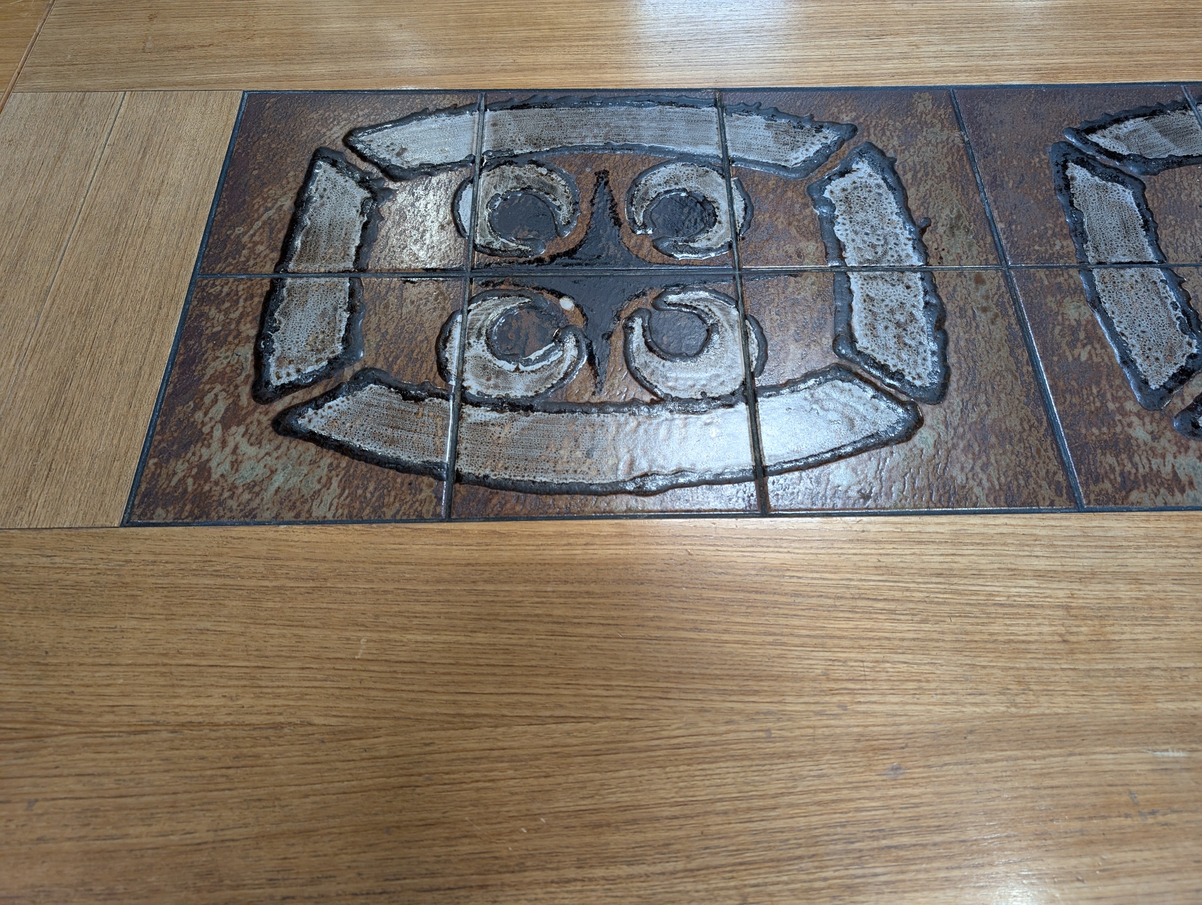 Mid-Century Modern Danish Teak 95" Conference Table - Integrated Power & Tile Inlay - Image 5