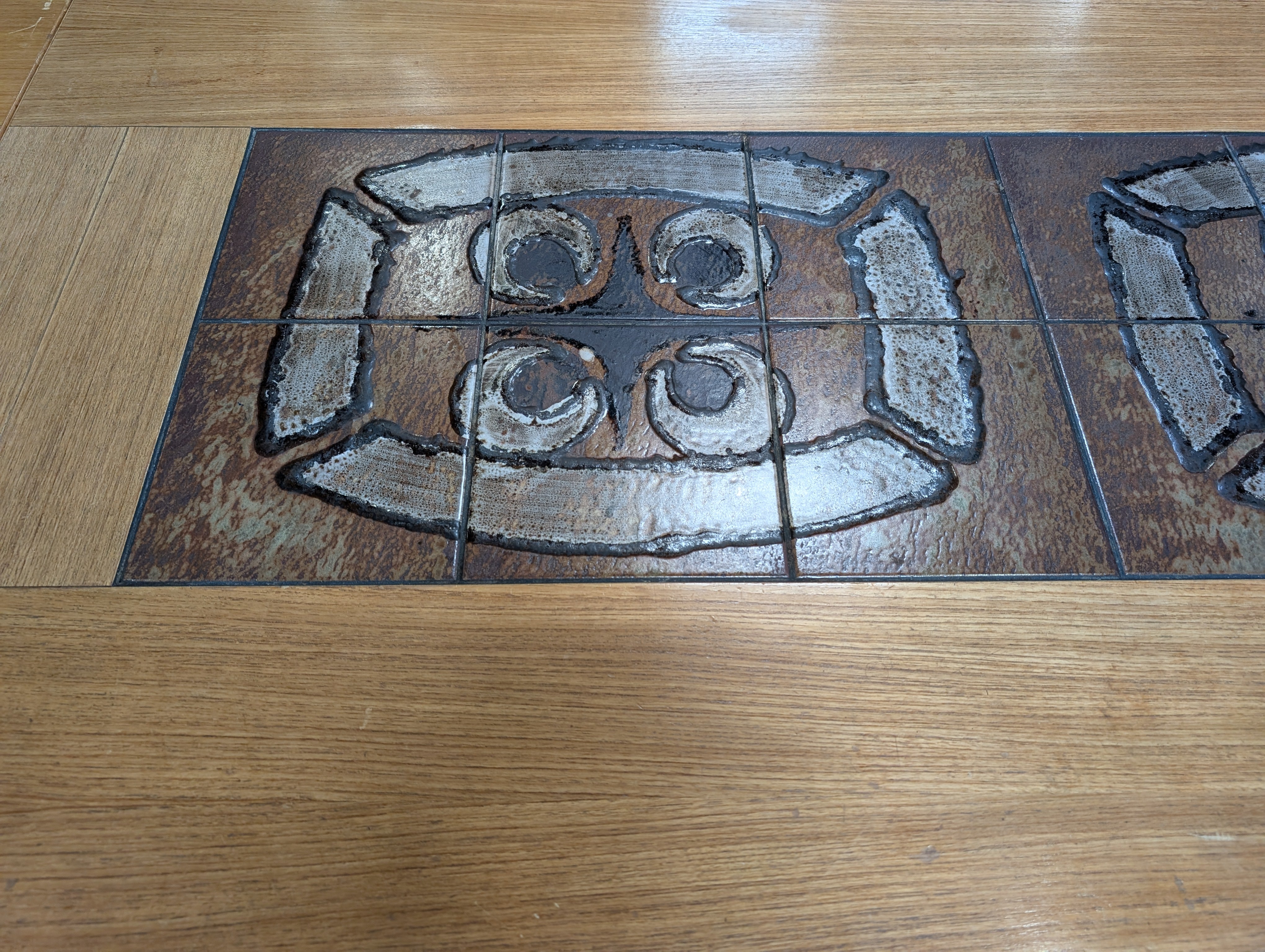 Mid-Century Modern Danish Teak 95" Conference Table - Integrated Power & Tile Inlay - Image 6