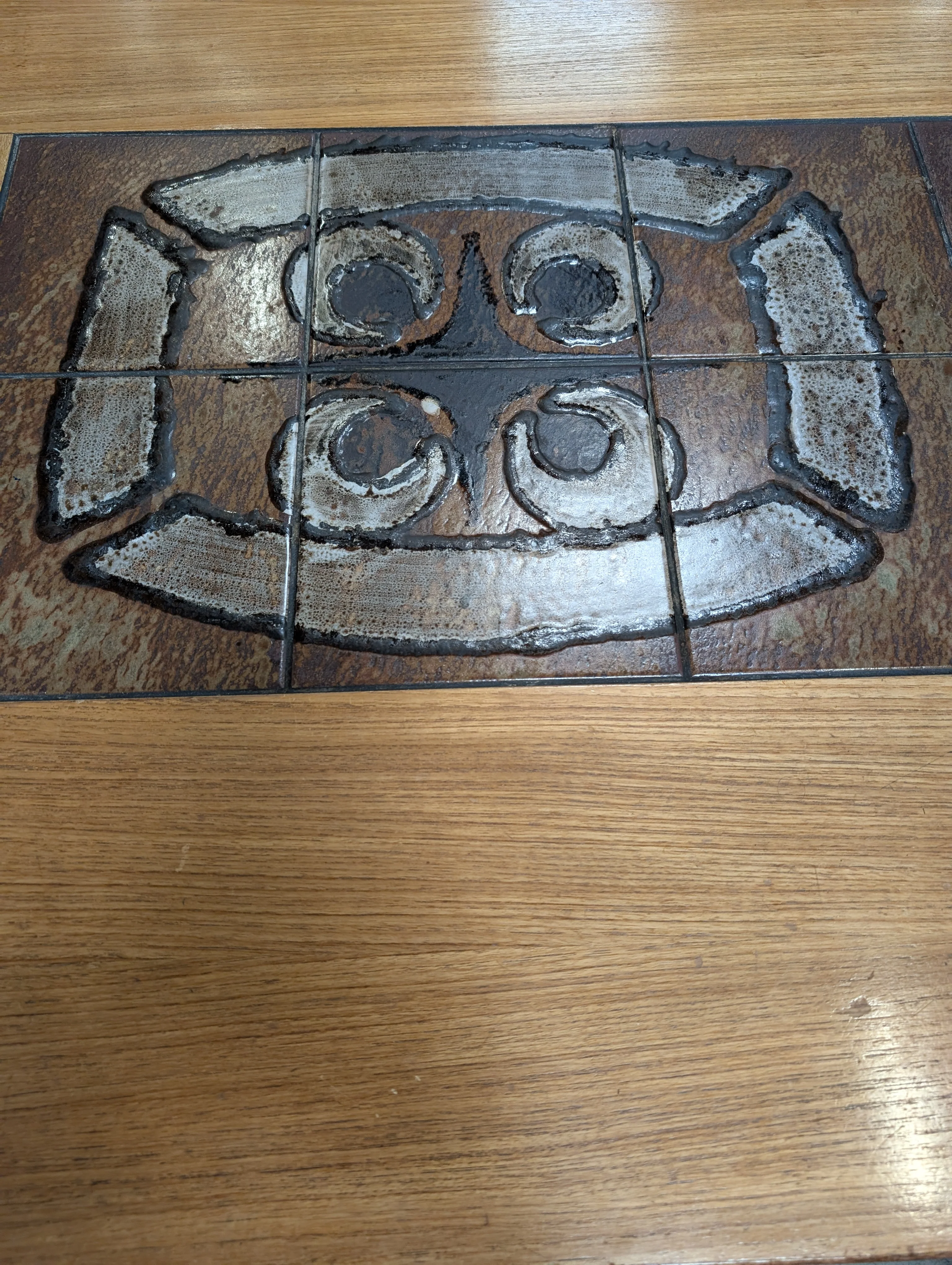 Mid-Century Modern Danish Teak 95" Conference Table - Integrated Power & Tile Inlay - Image 7