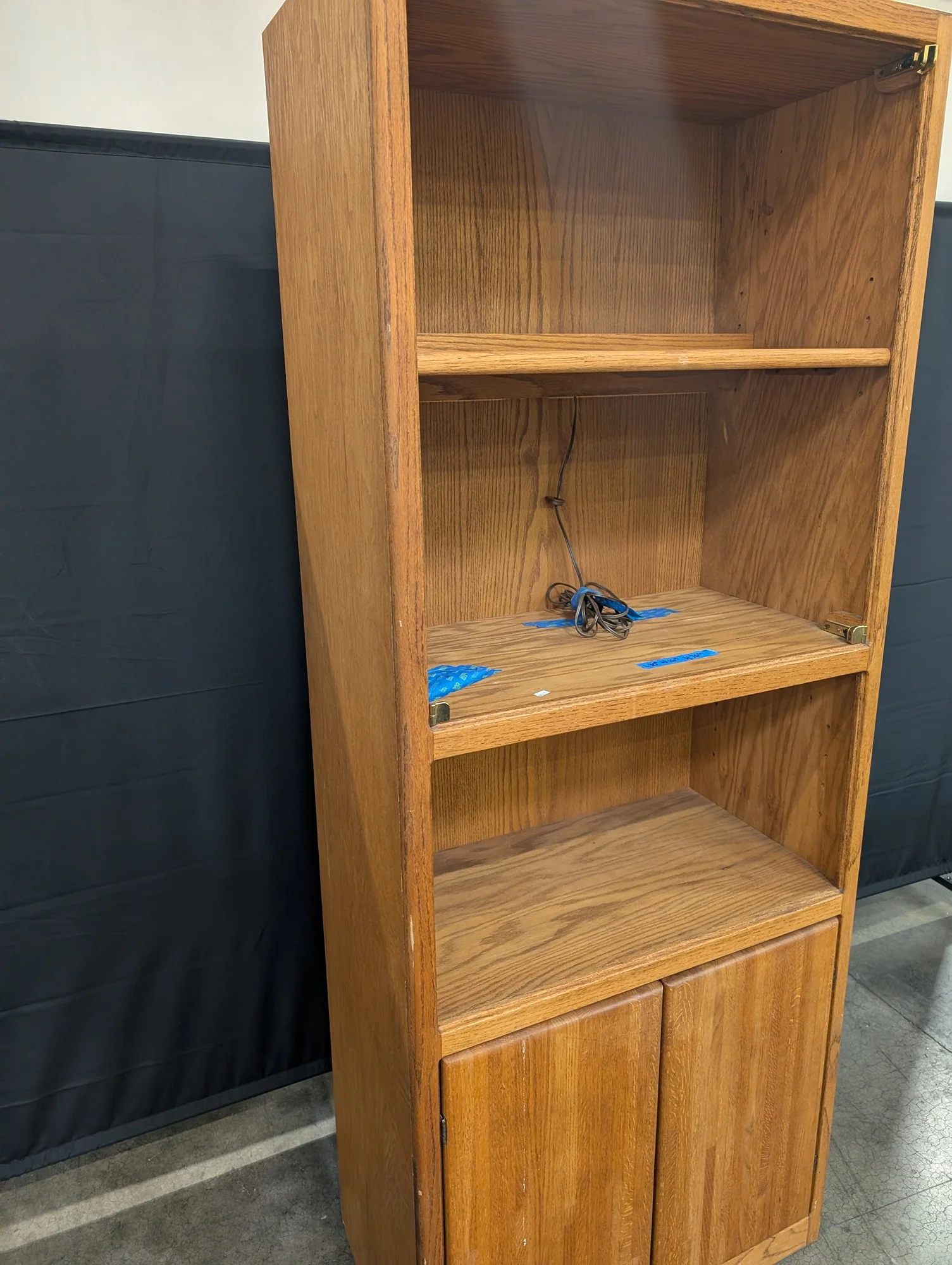 Tall Wood Bookcase with Storage Cabinet and Adjustable Shelves - Image 4