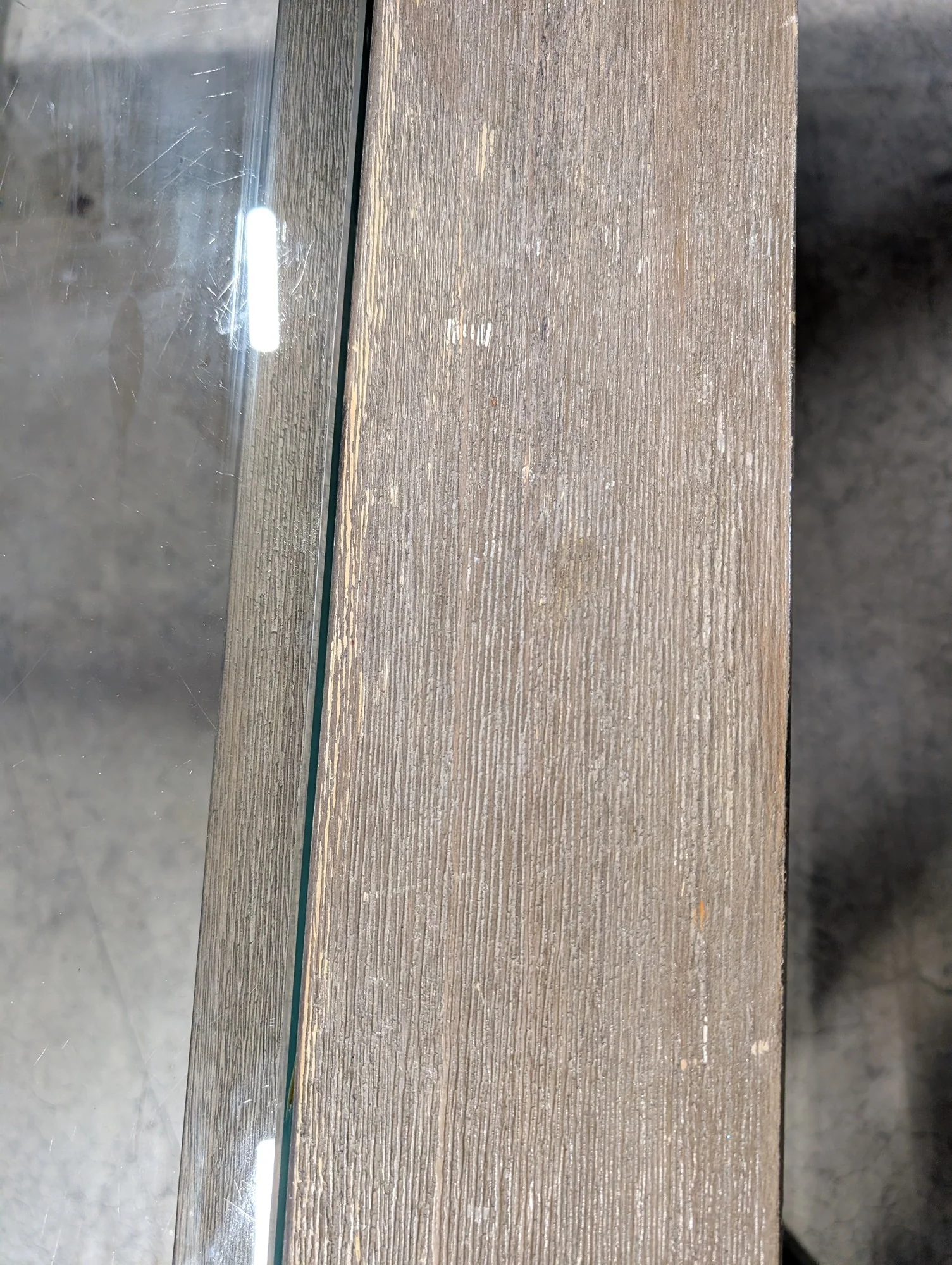 Modern Grey Wood and Glass Top Rectangular Table - Image 3