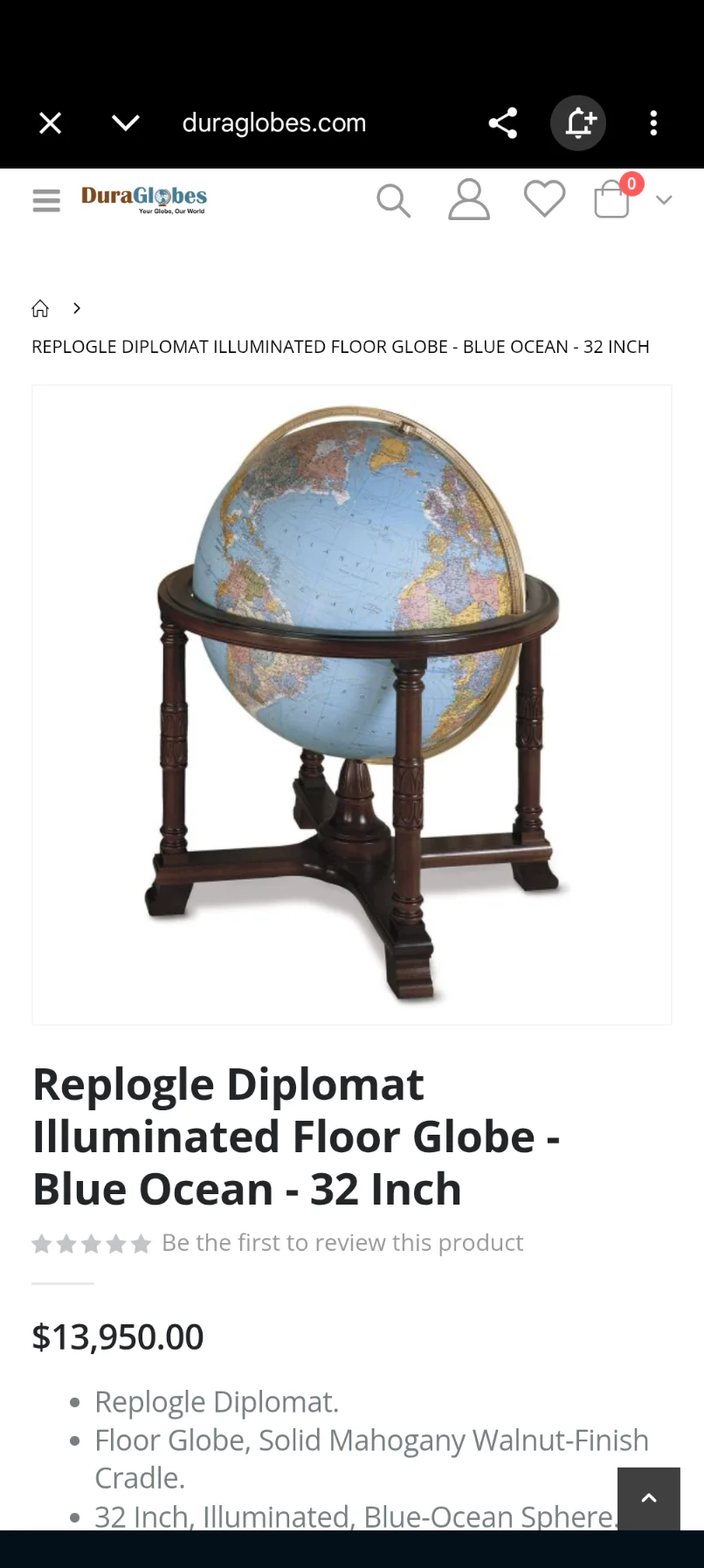 Impressive Replogle 32 Inch Floor Standing Library Globe (Retail -$13,950) - Image 6