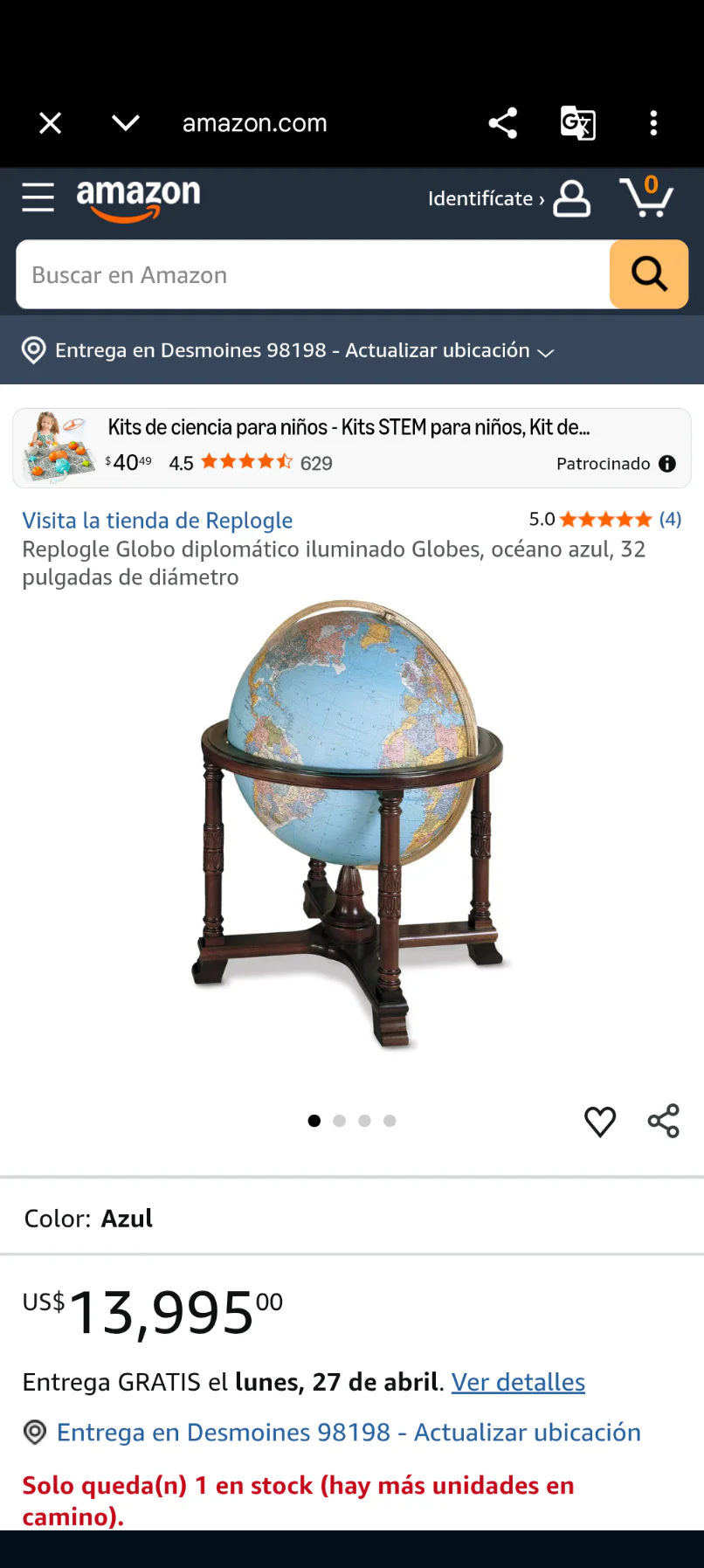 Impressive Replogle 32 Inch Floor Standing Library Globe (Retail -$13,950) - Image 7