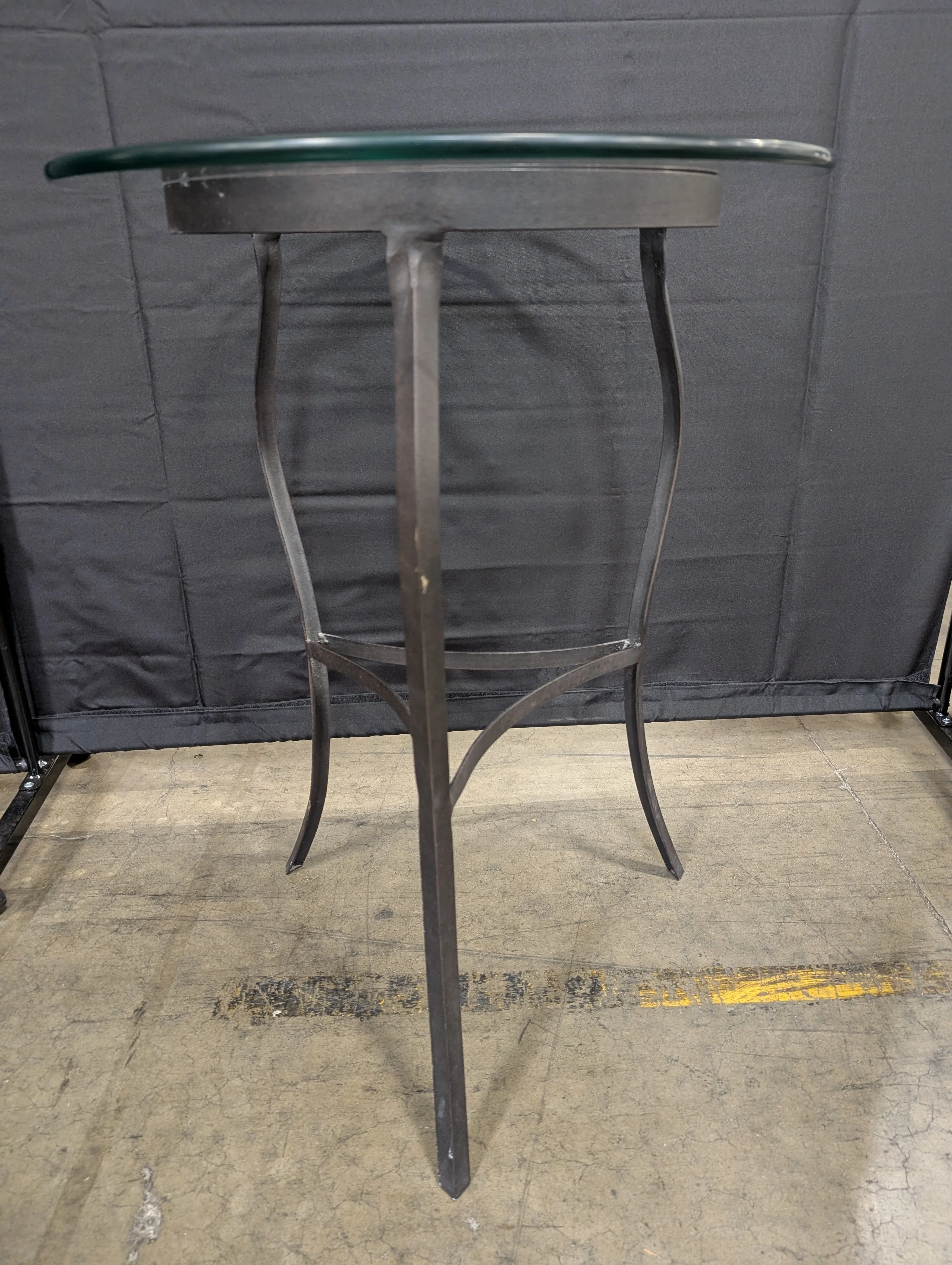 Round Glass Top Bistro Table with Dark Metal Base - Image 4
