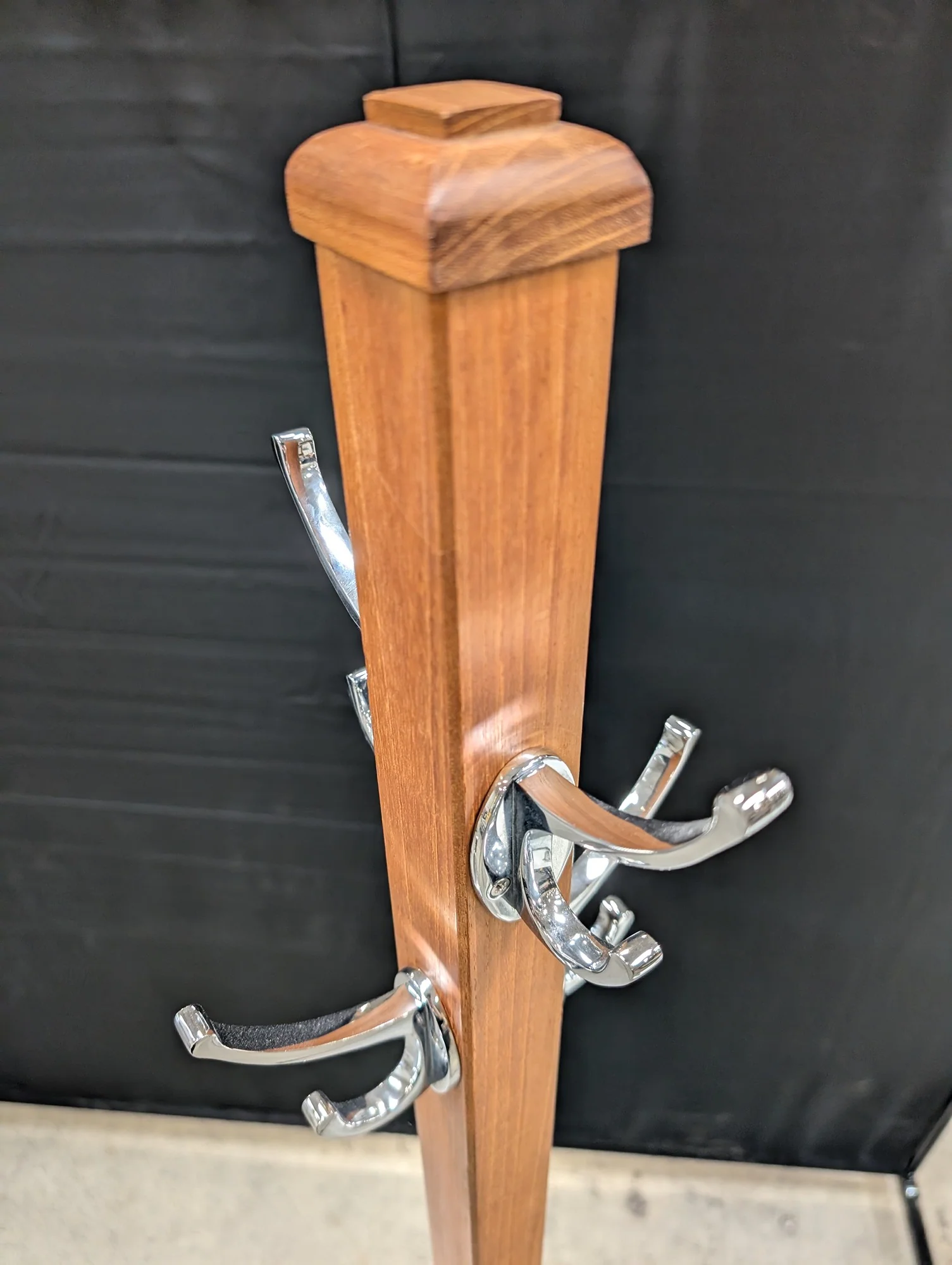 Smith & Hawken Freestanding Wood Coat Rack with Metal Hooks - Image 4