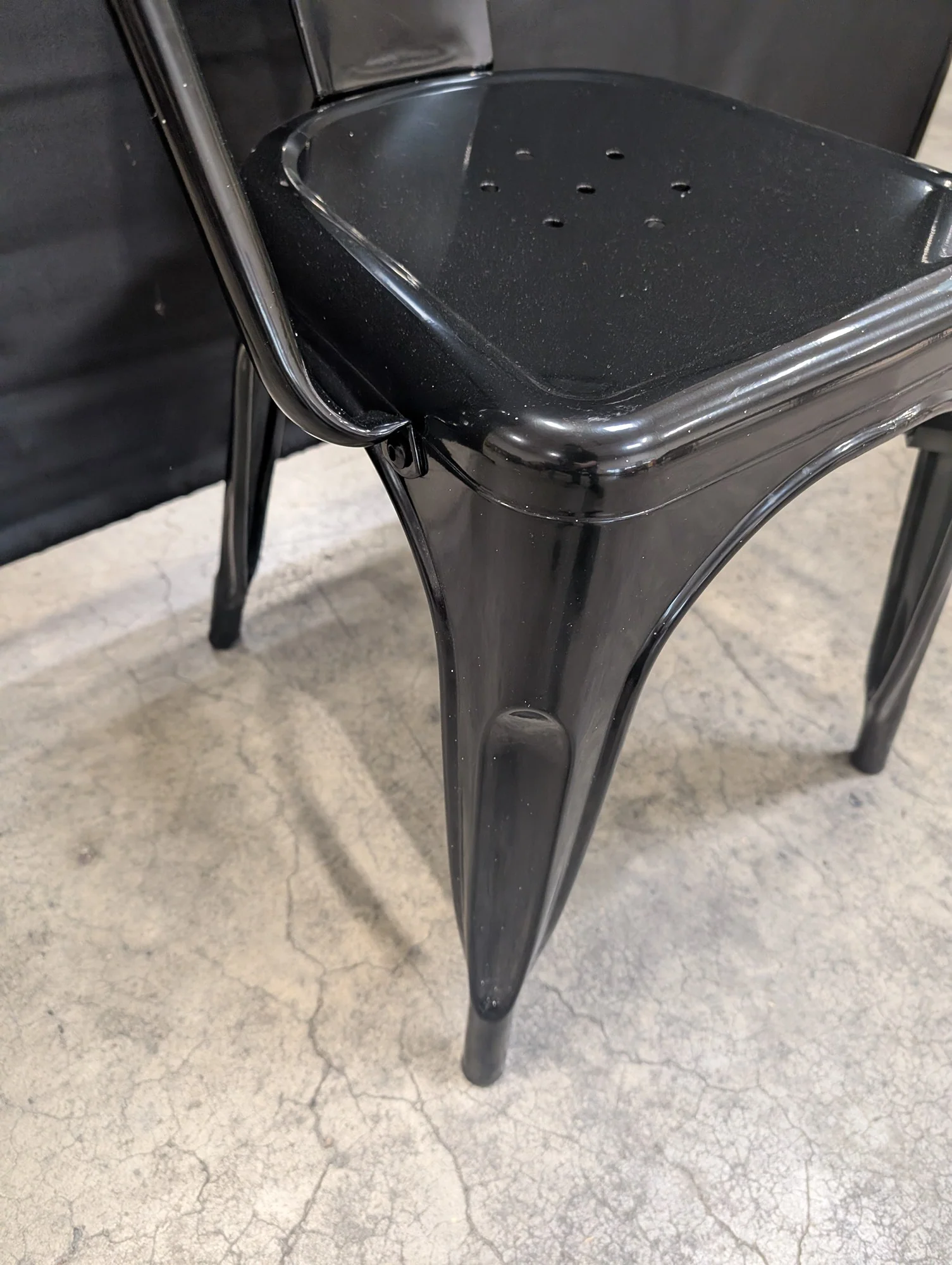 Industrial Black Metal Armchair - Image 3