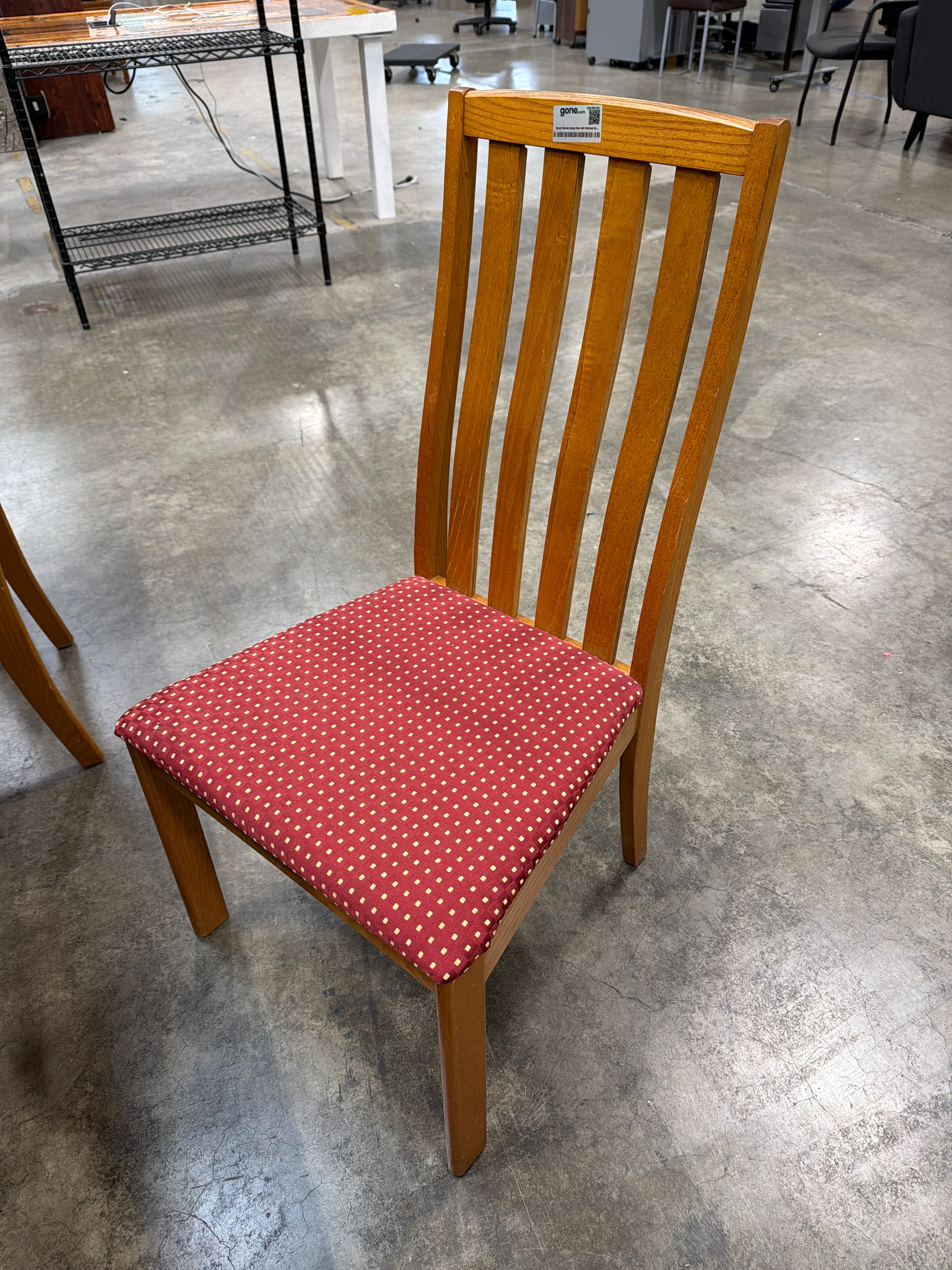 Sturdy Wooden Extendable Dining Set with Four Red Fabric Wooden Chairs - Image 3