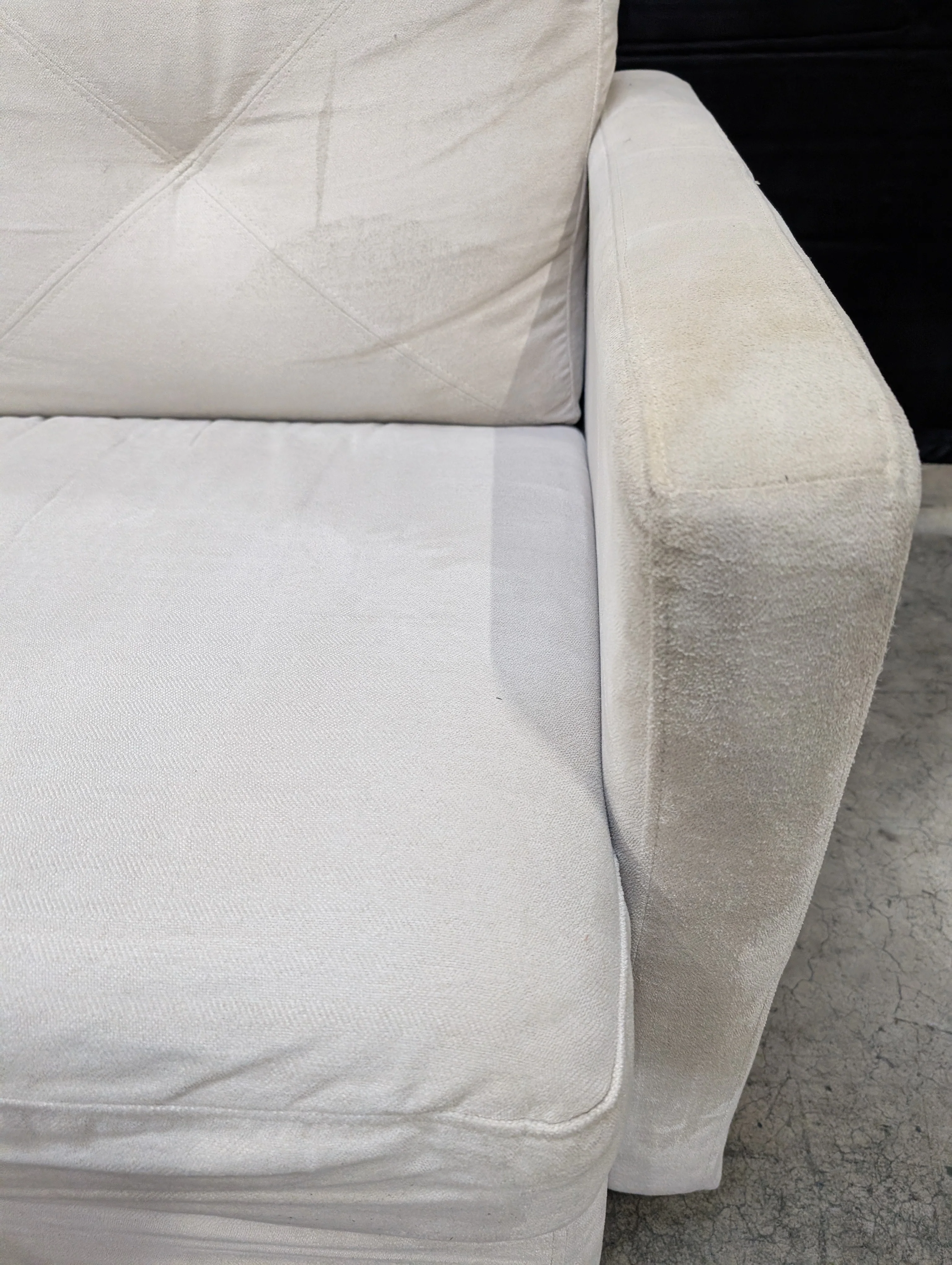 Spacious Light Beige Fabric Three-Seater Sofa - Image 4