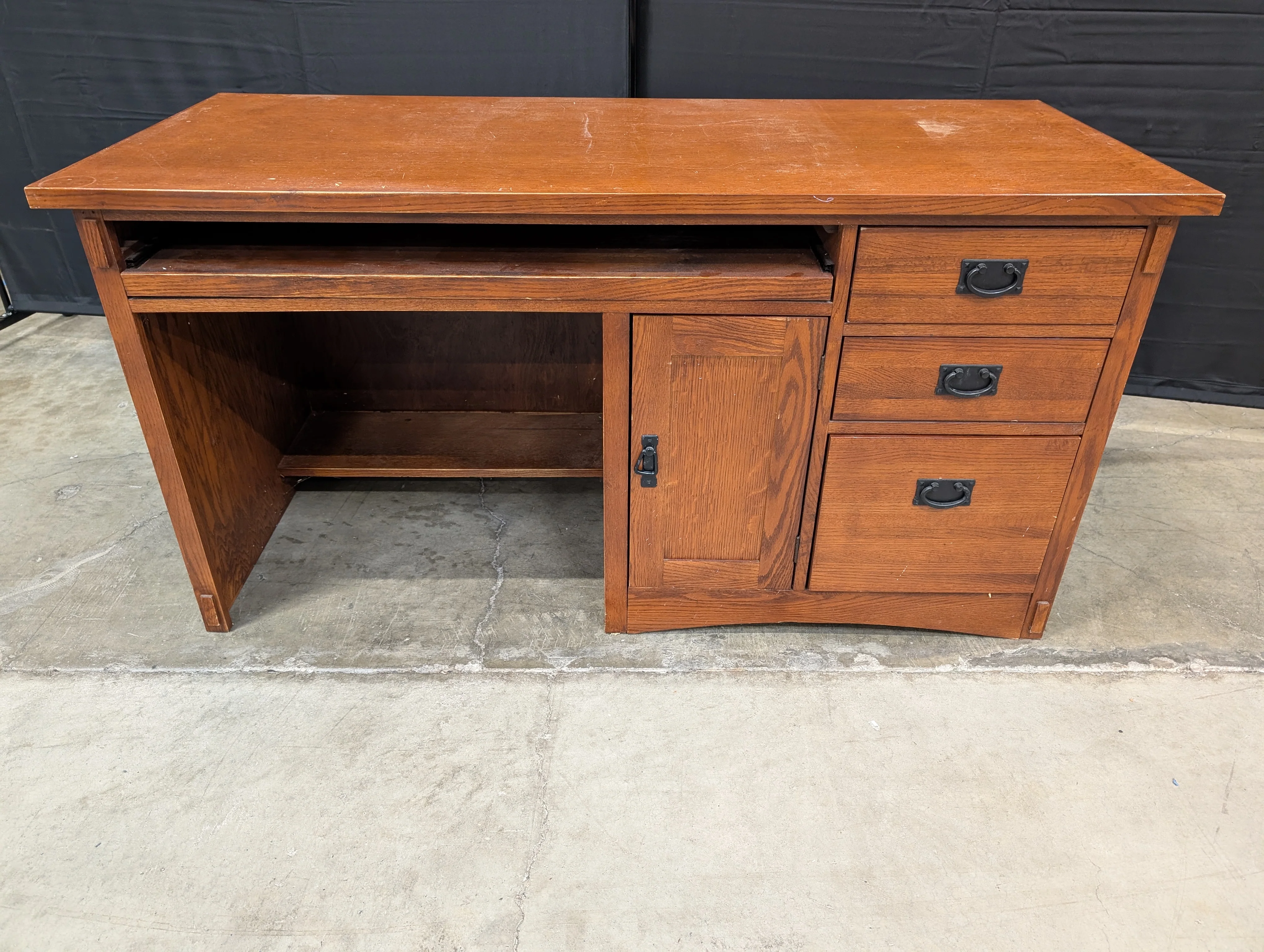 Craftsman Style Solid Wood Writing Desk with Storage - Image 3