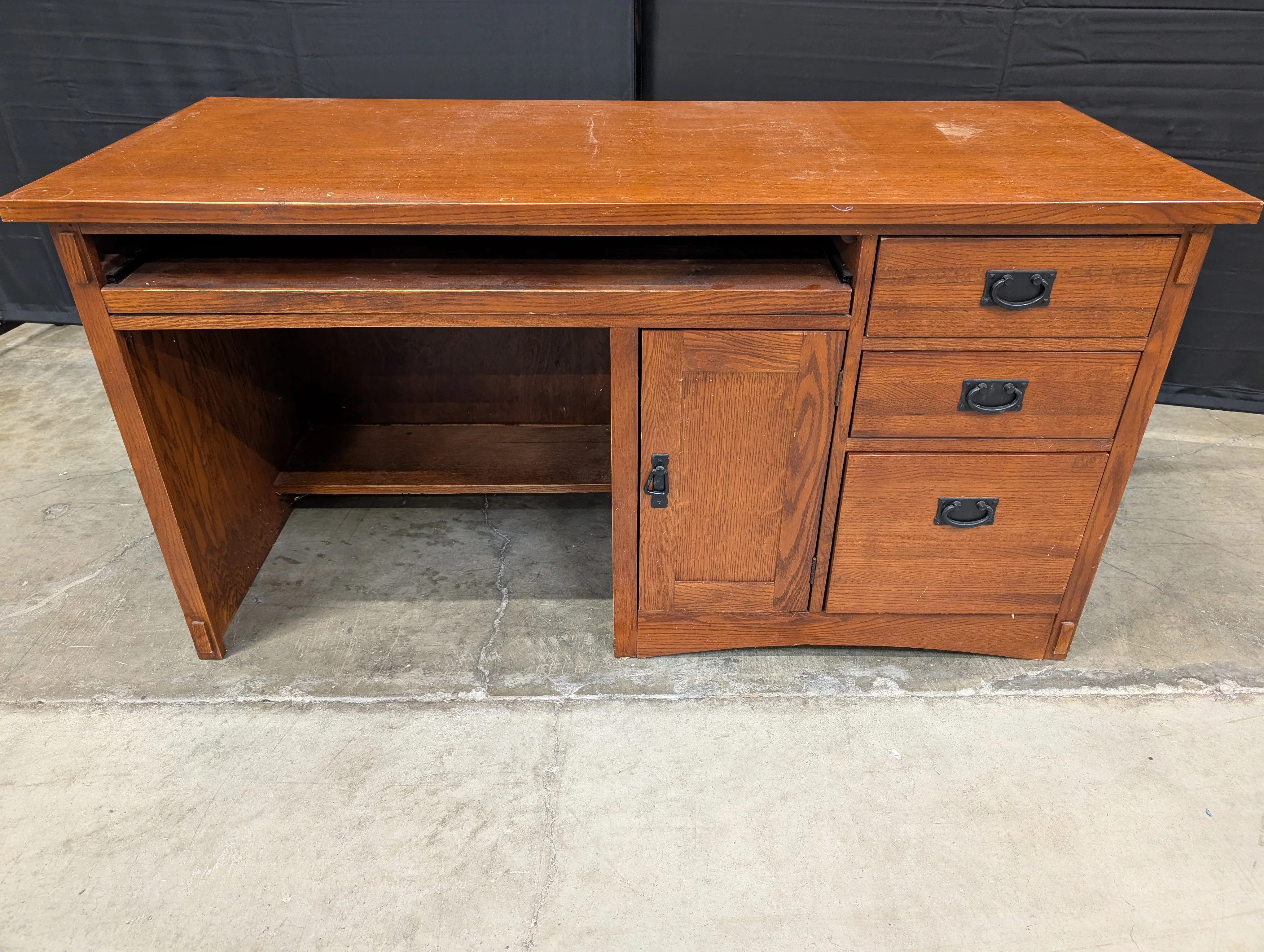 Craftsman Style Solid Wood Writing Desk with Storage - Image 4