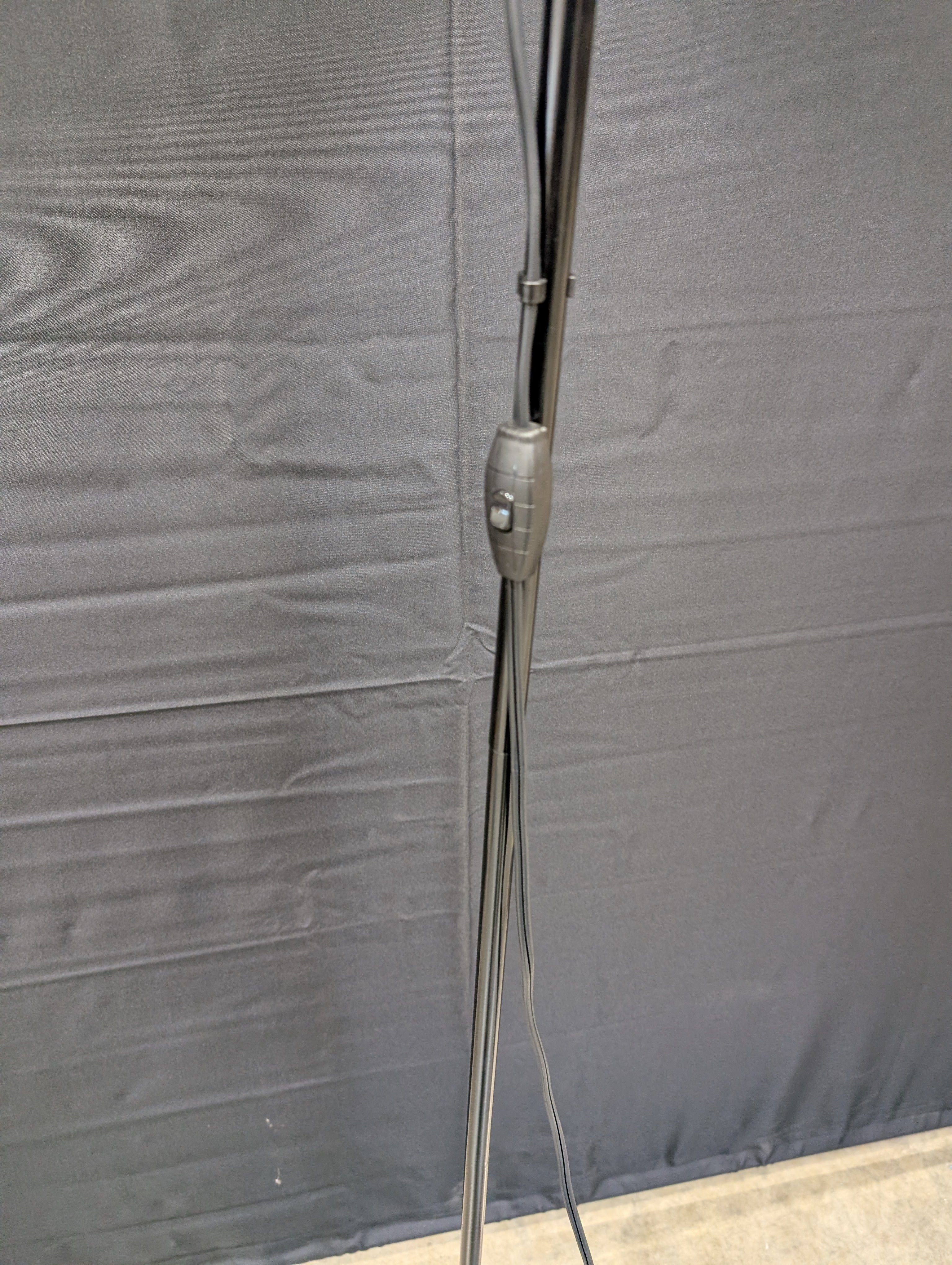 Modern Black Torchiere Floor Lamp with Upward-Facing White Shade - Image 3