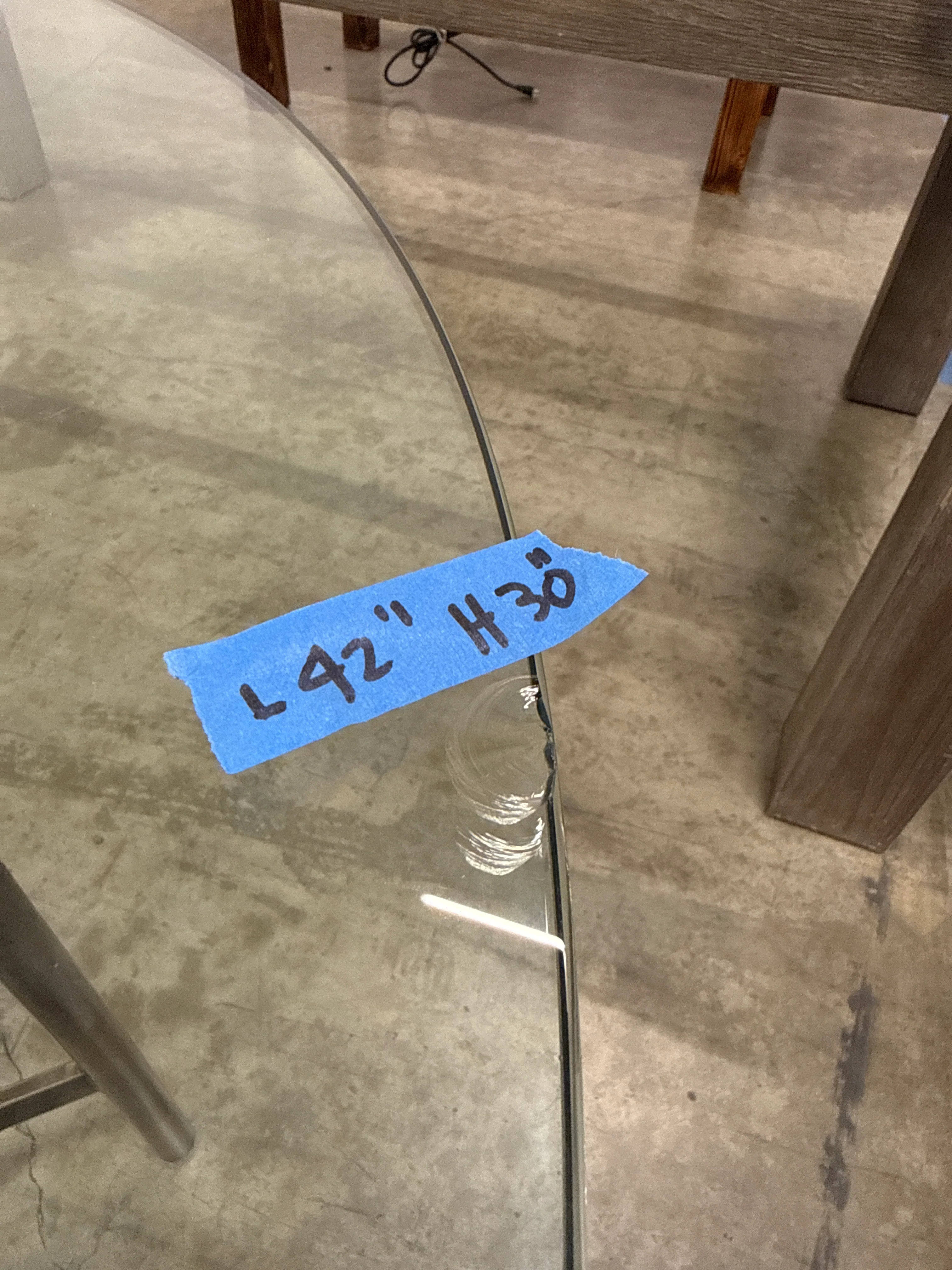 Circular Glass Top Dining Table with Brass-Tone Metal Base - Image 4