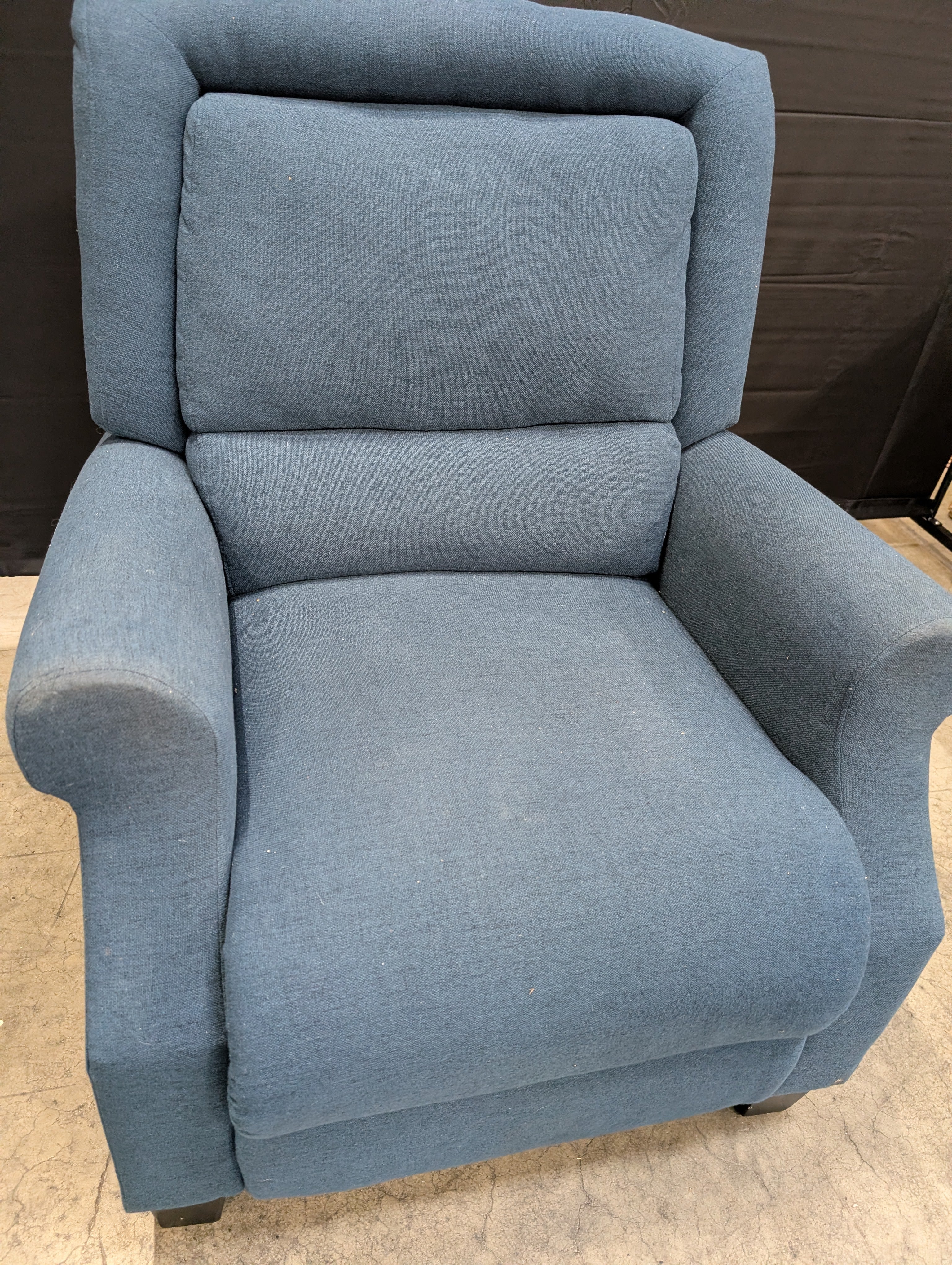 Comfortable Blue Upholstered Recliner Chair - Image 3