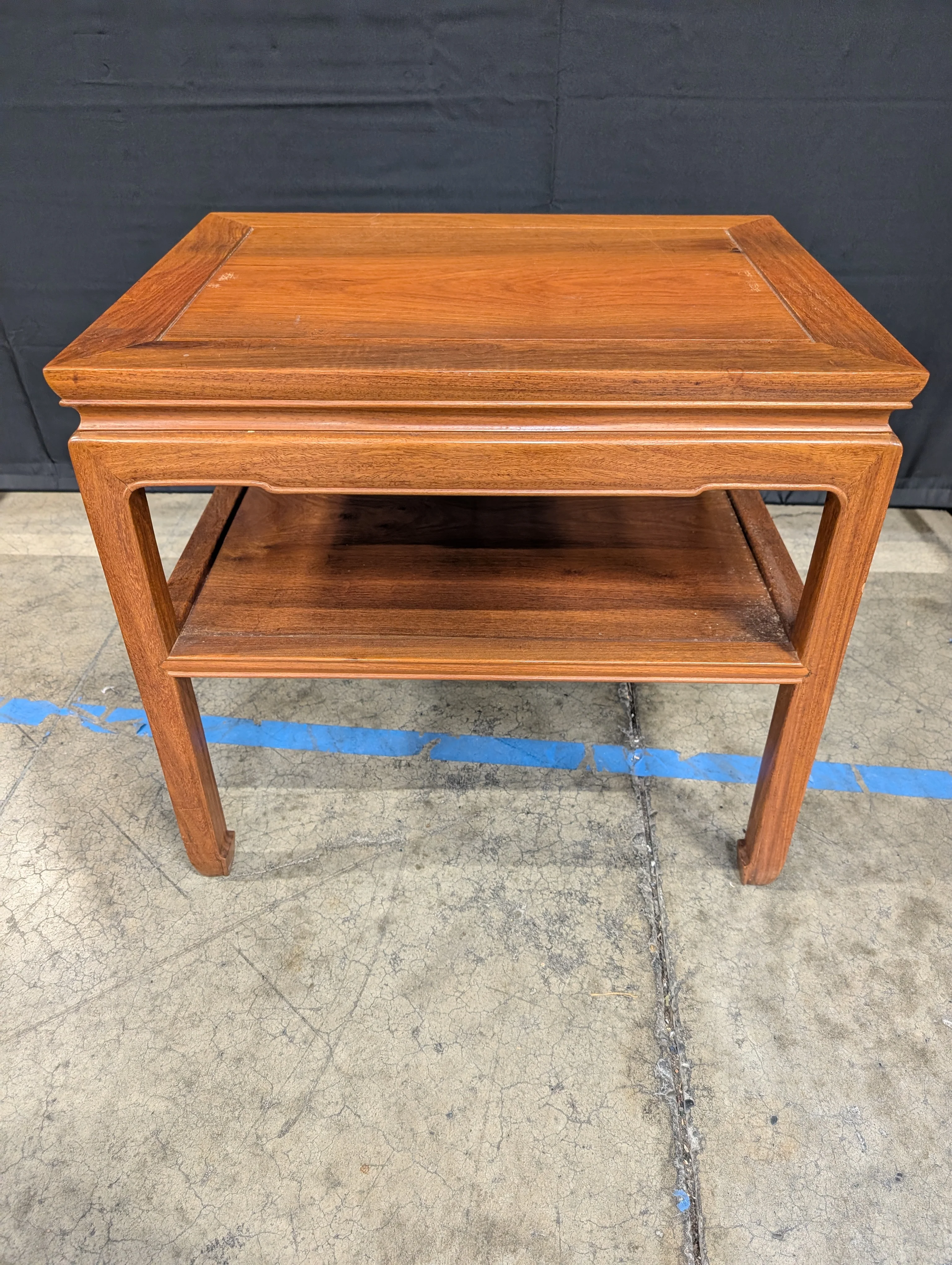 Reddish-Brown Oriental Style Solid Wood End Table