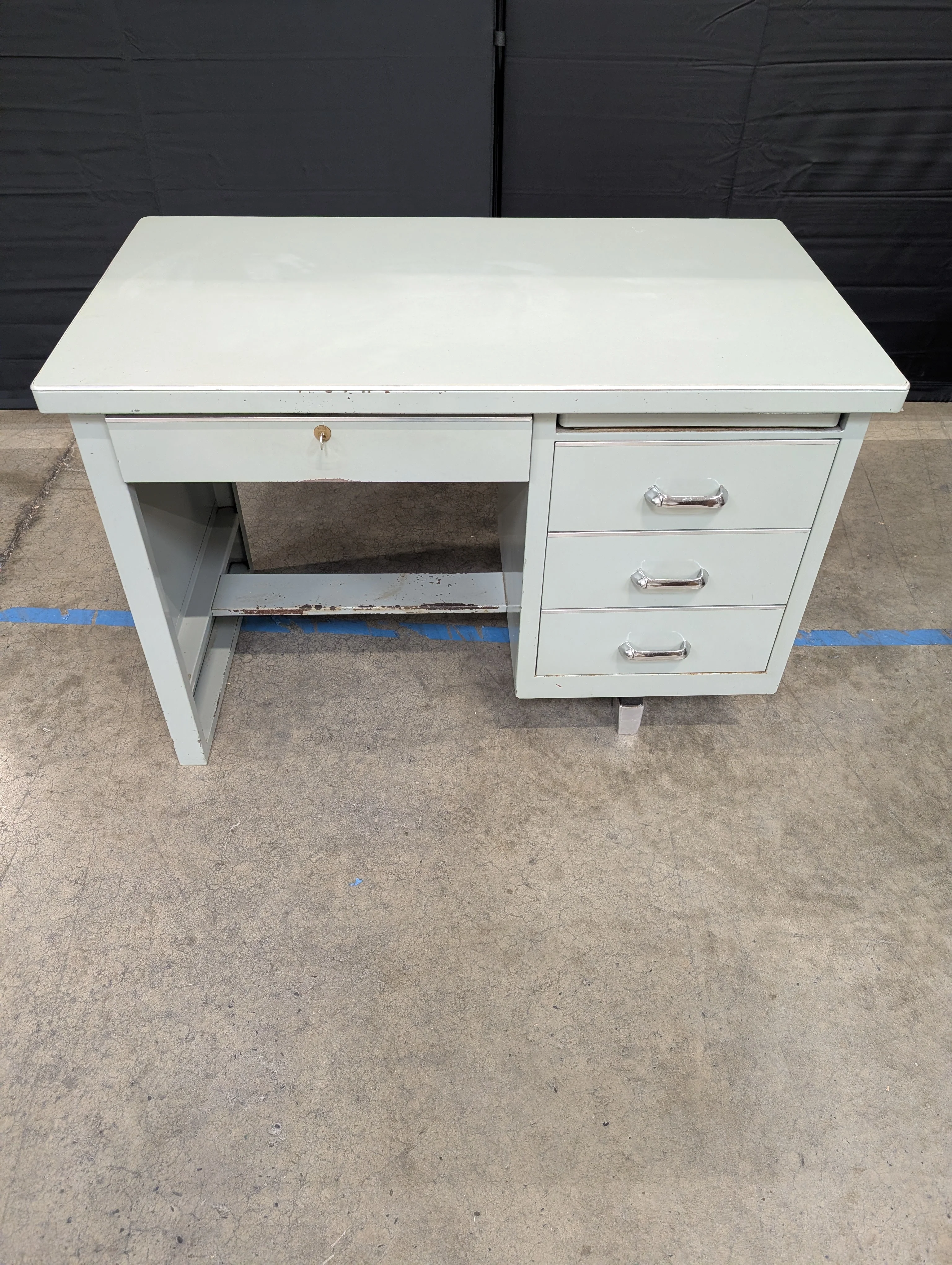 Vintage Industrial Steel Office Desk - Image 2