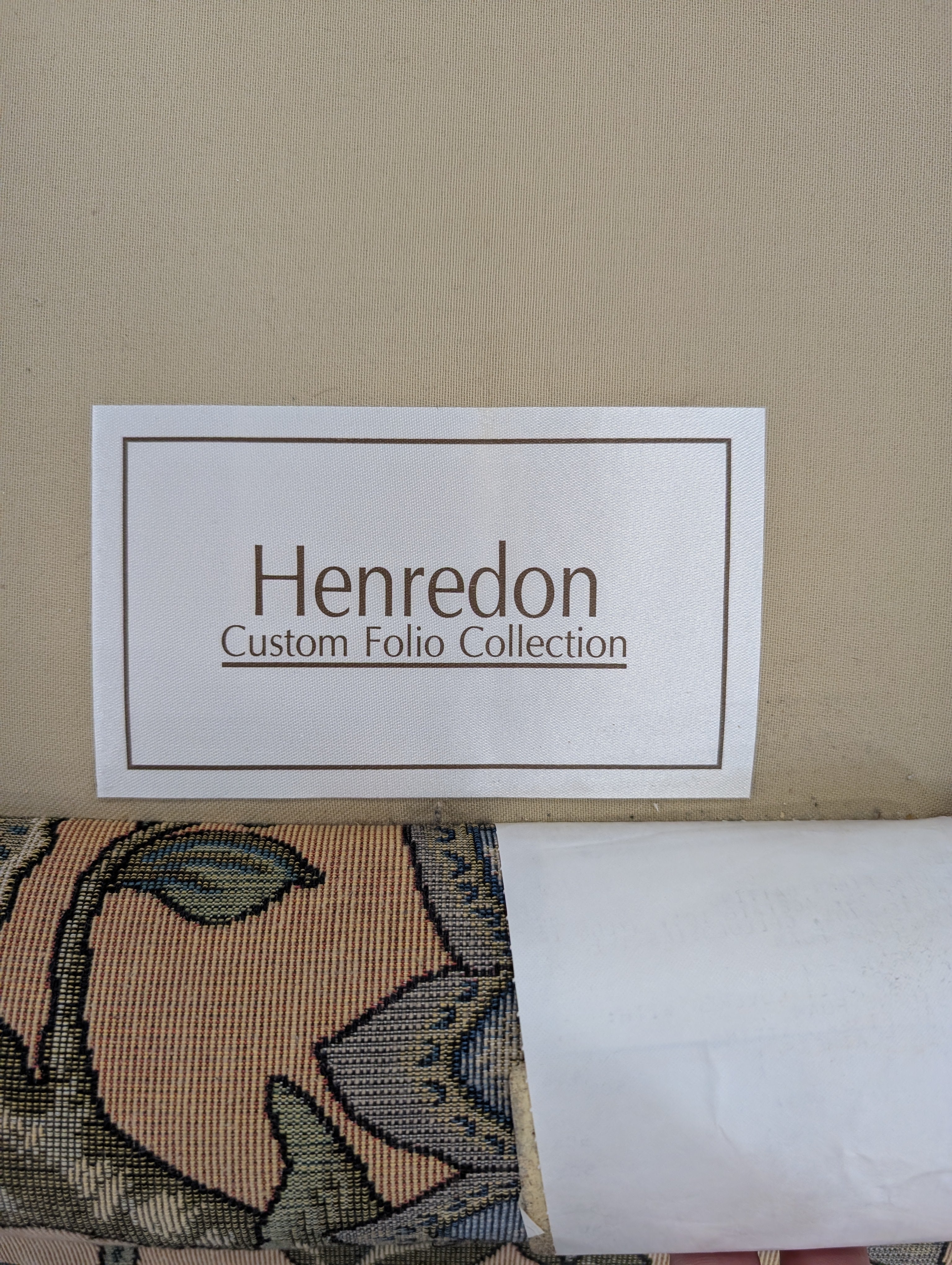 Floral Upholstered HENREDON Rolled Arm Sofa - Image 4