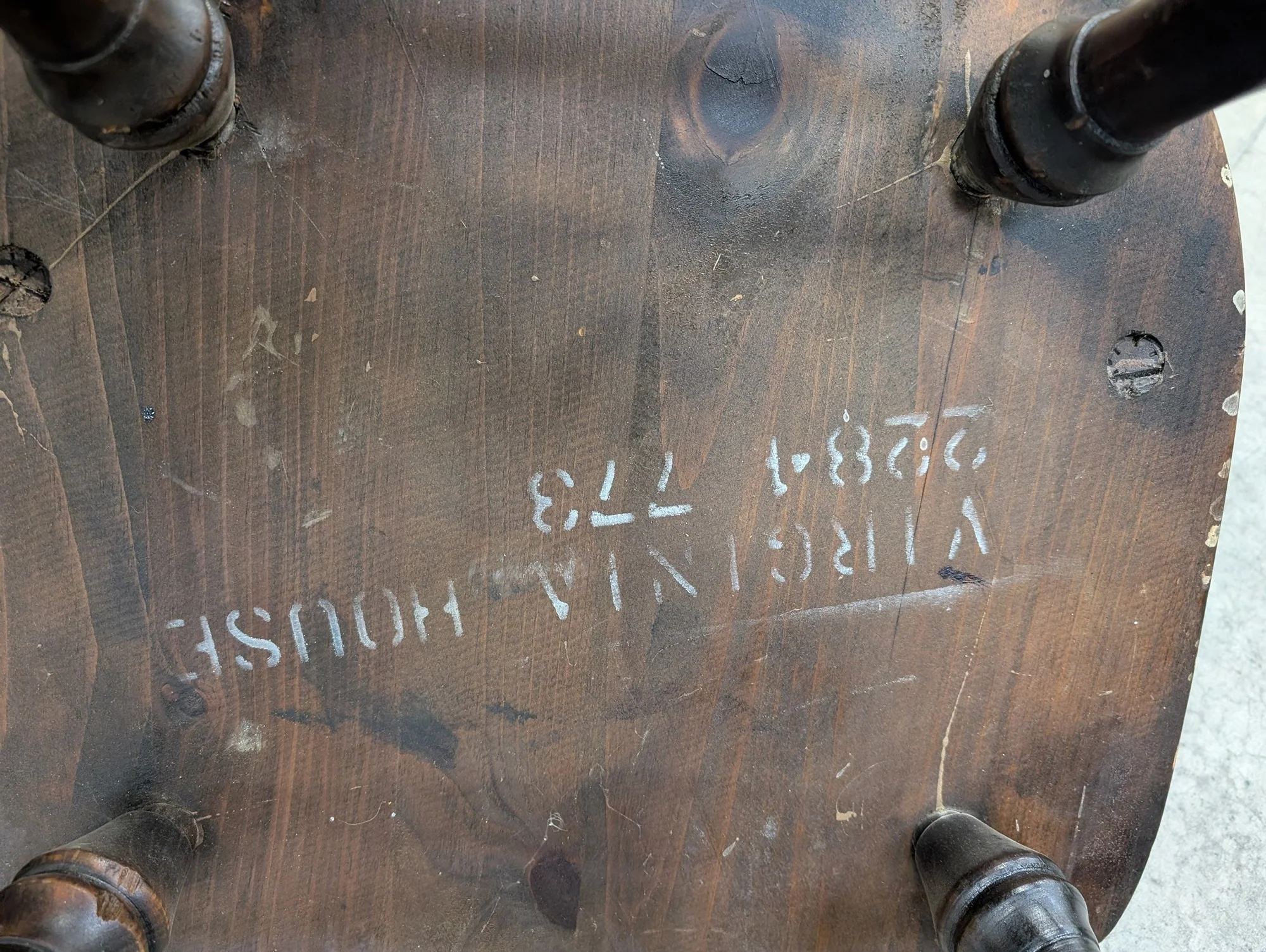 Virginia House Dark Stained Hardwood Windsor Captain's Armchair - Image 3